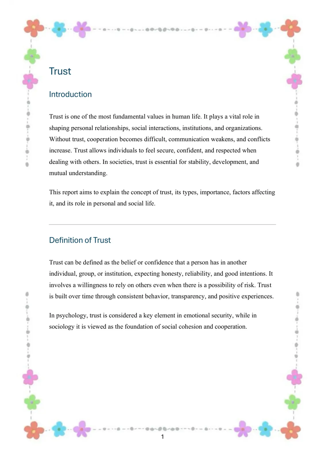 غلاف تقرير Trust