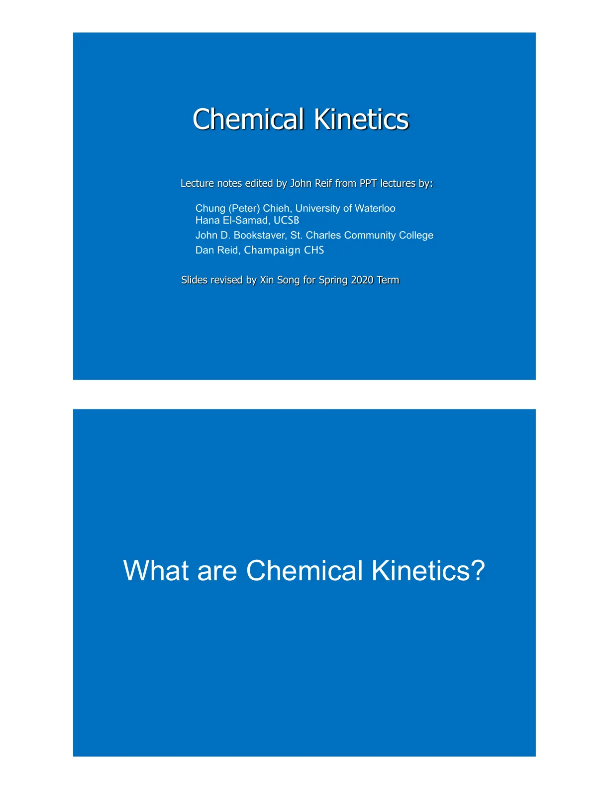 غلاف تقرير Chemical Kinetics