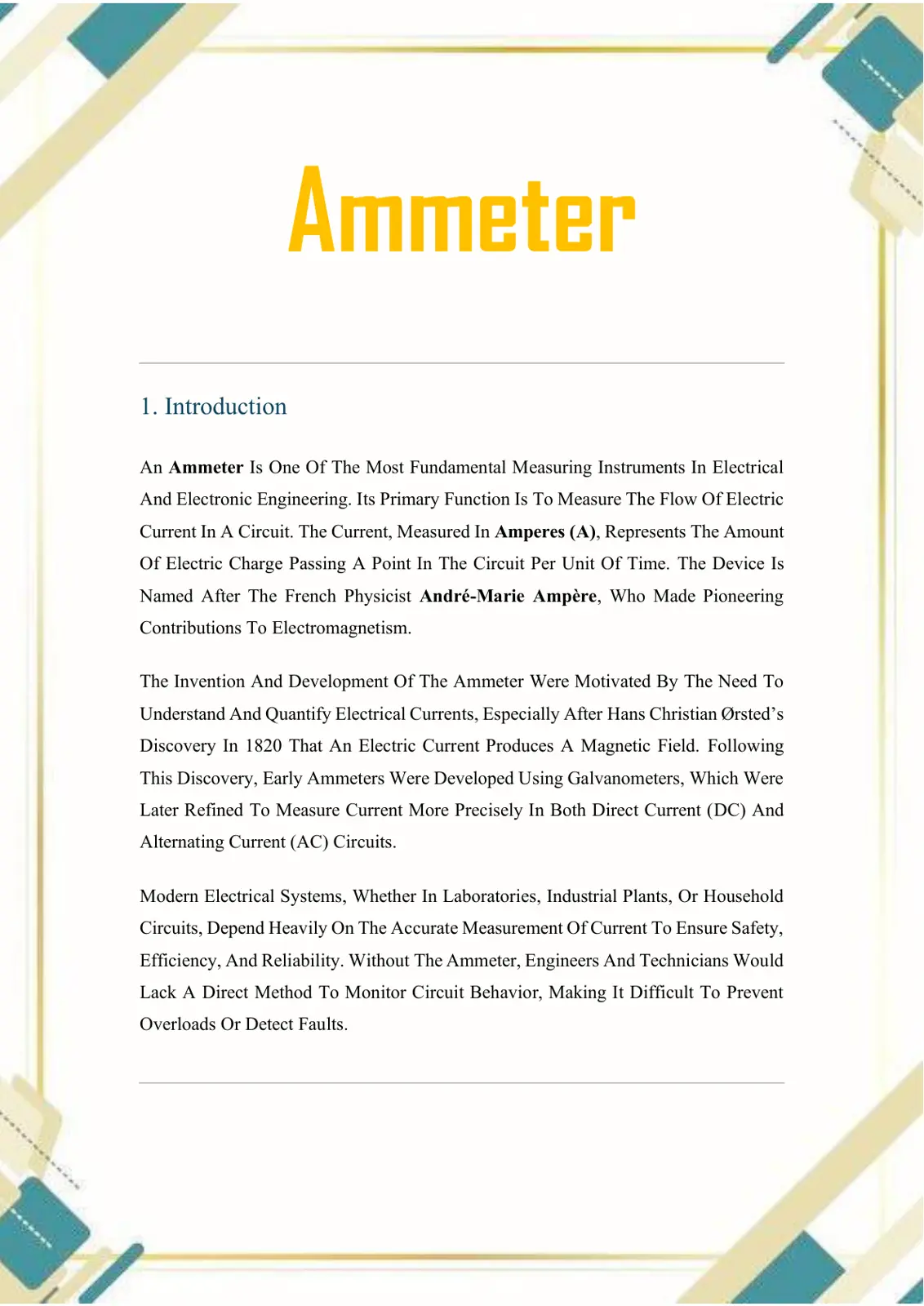 غلاف تقرير Ammeter