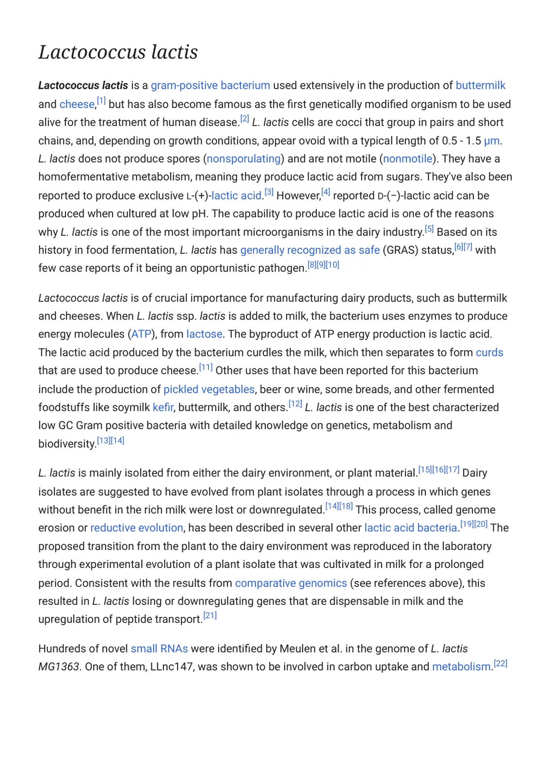 غلاف تقرير Lactococcus lactis
