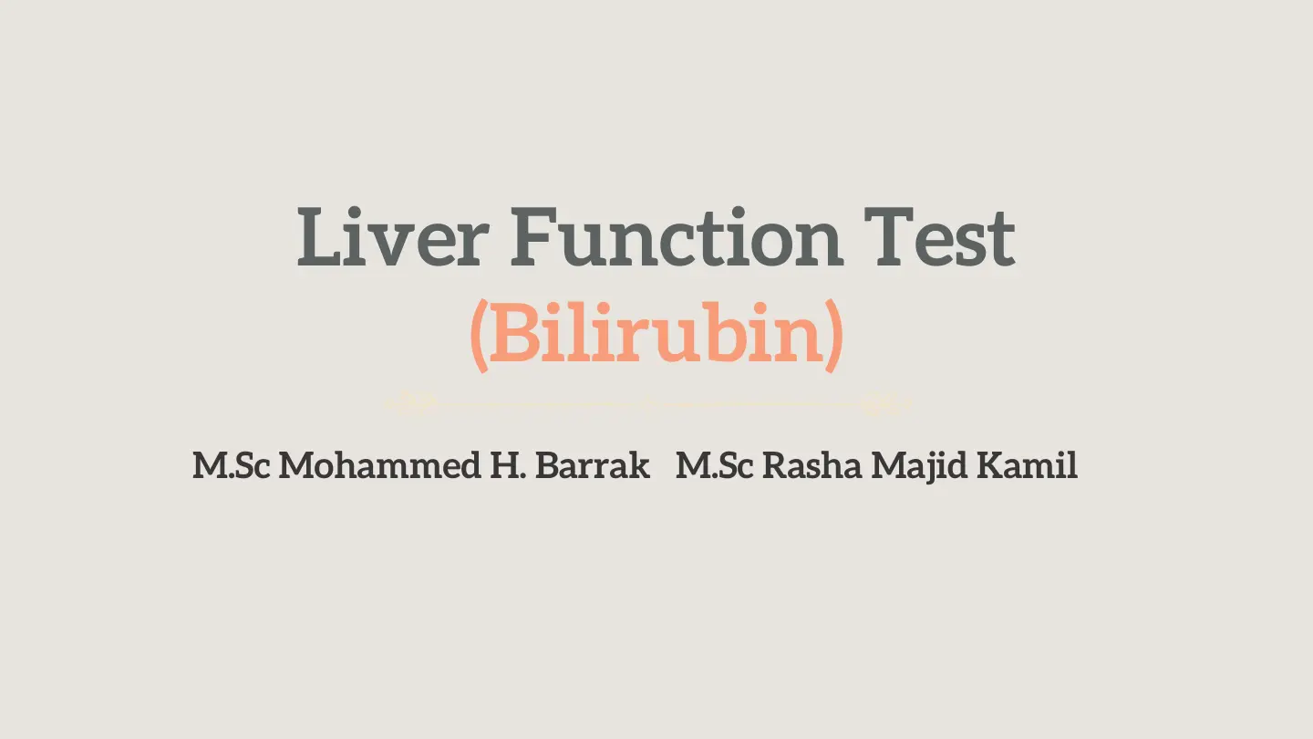 غلاف تقرير Liver Function Test (Bilirubin)