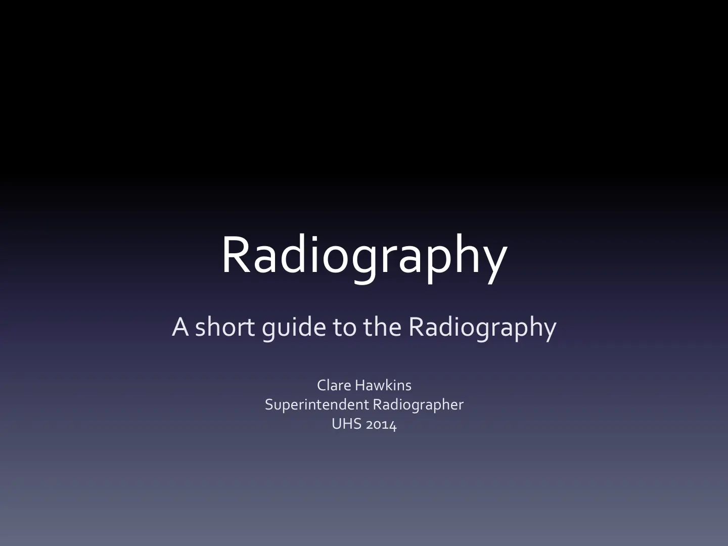 غلاف تقرير A short guide to the Radiography