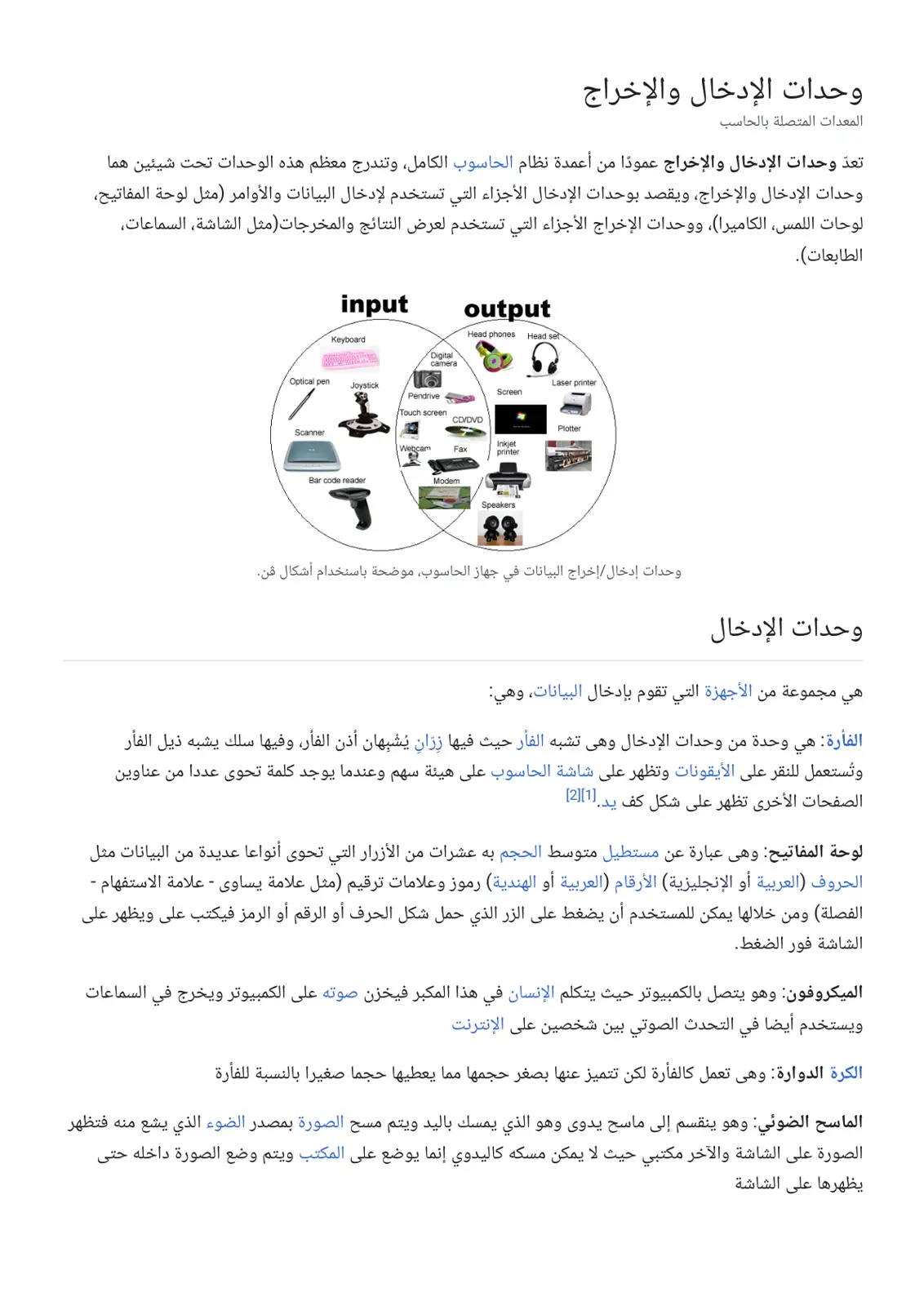 غلاف تقرير وحدات الإدخال والإخراج