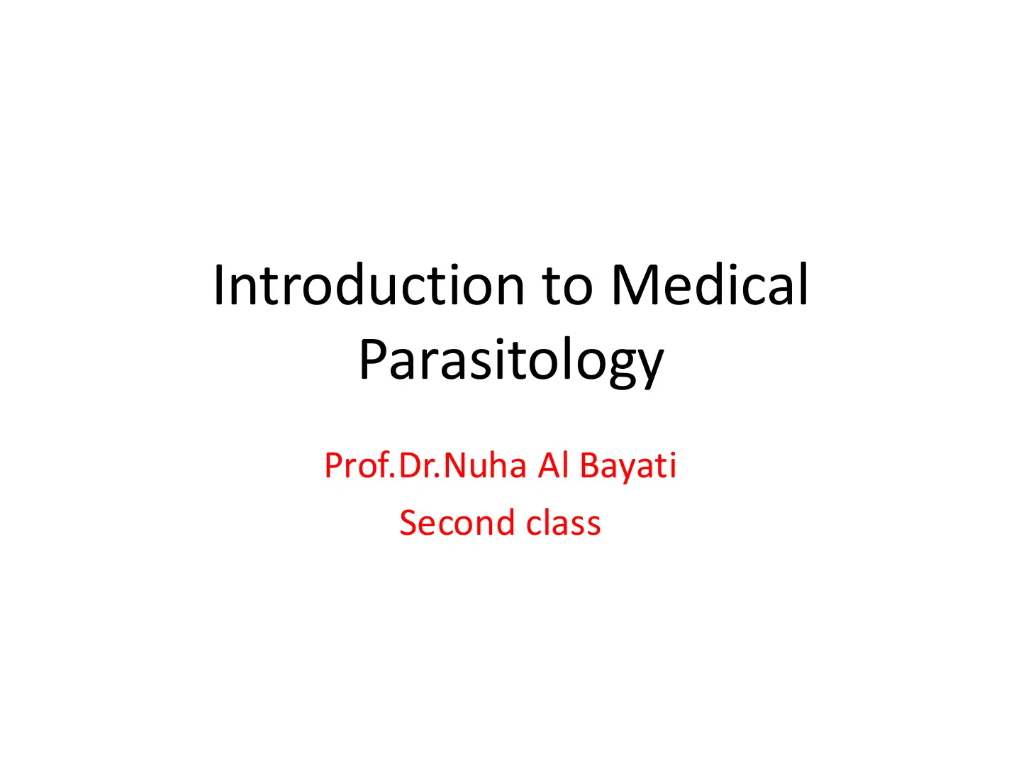 غلاف تقرير Introduction to Medical Parasitology