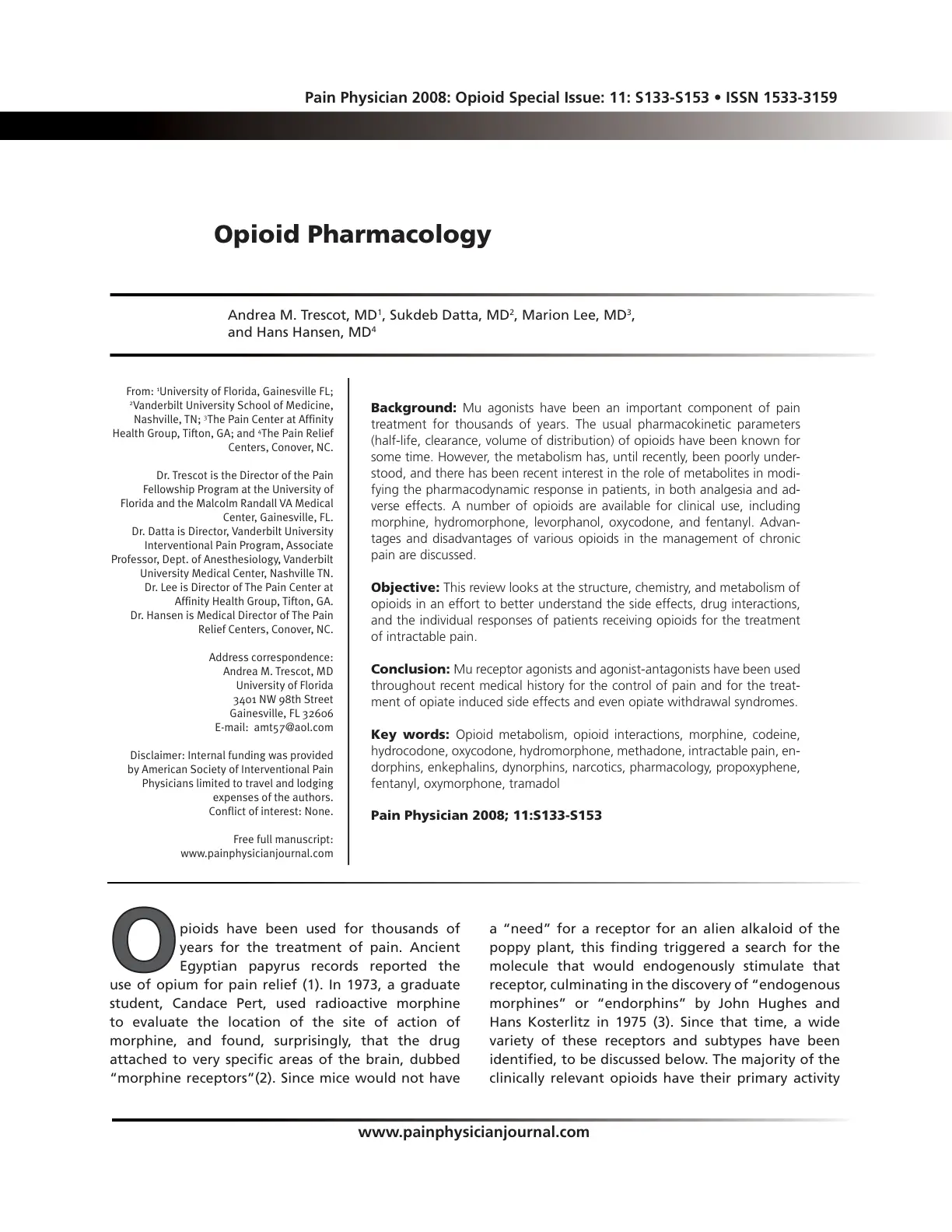 غلاف تقرير Opioid Pharmacology