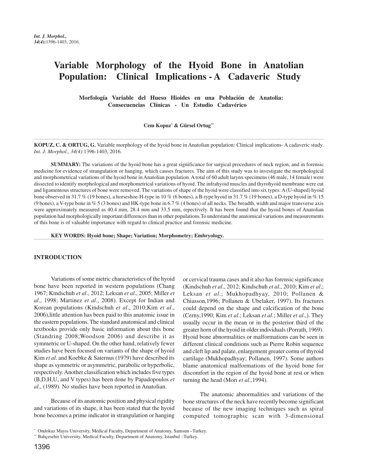 غلاف تقرير Variable Morphology of the Hyoid Bone in Anatolian Population: Clinical Implications A Cadaveric Study
