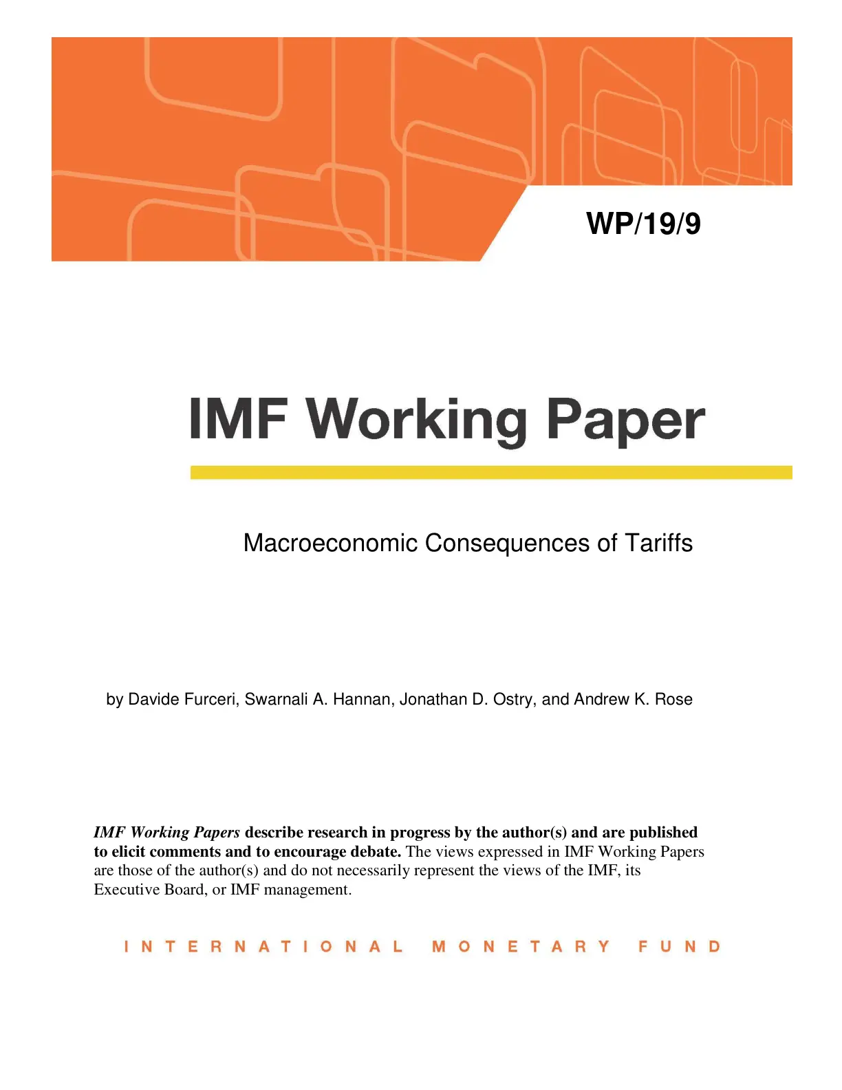 غلاف تقرير Macroeconomic Consequences of Tariffs
