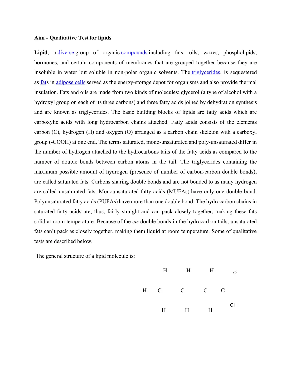 غلاف تقرير Aim Qualitative Test for Lipids
