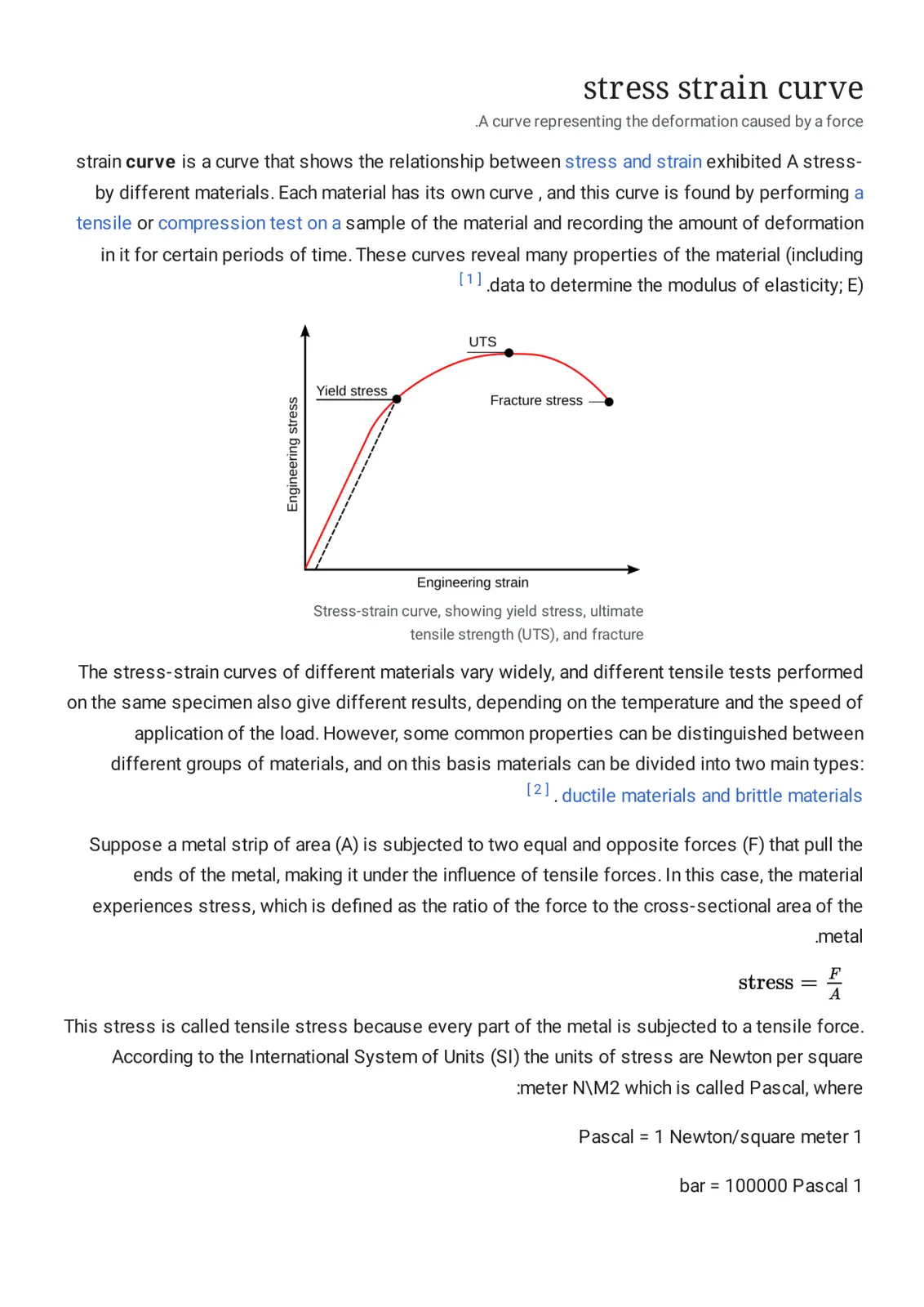 غلاف تقرير stress strain curve
