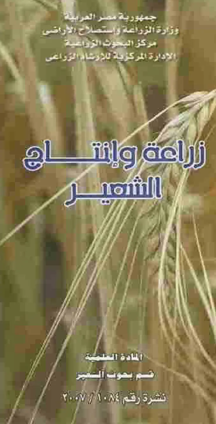 غلاف تقرير زراعة وإنتاج الشعير