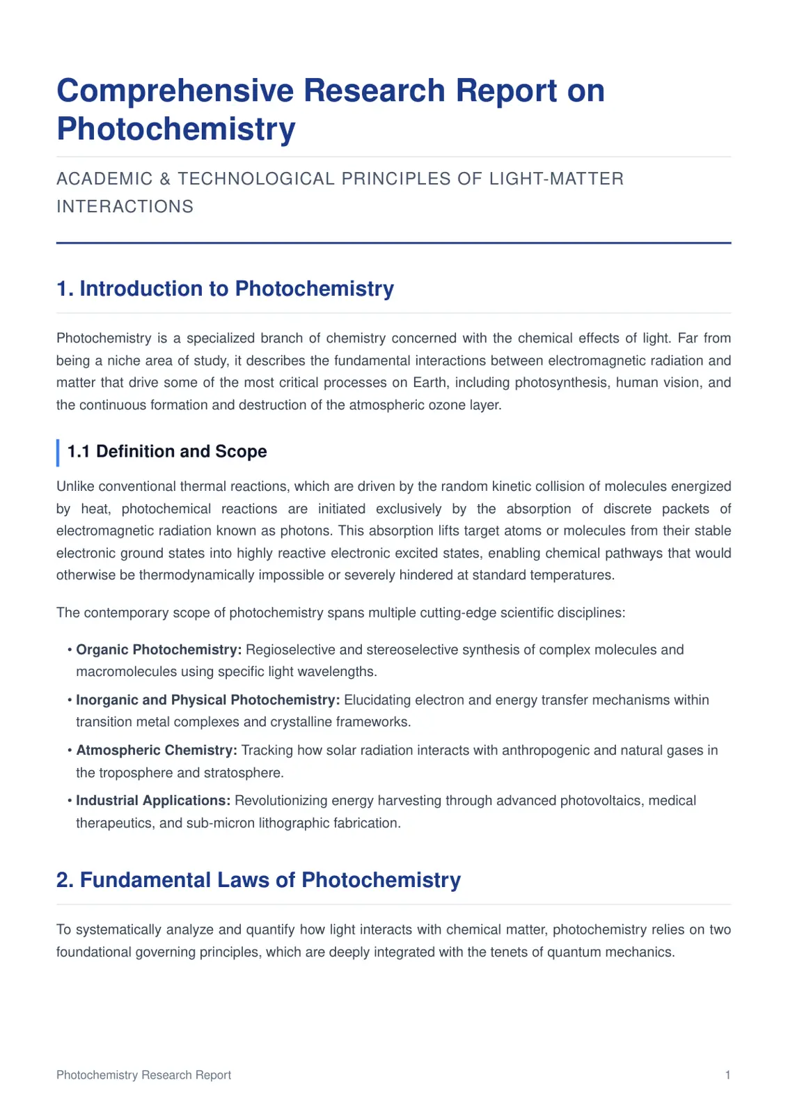 غلاف تقرير Comprehensive Research Report on Photochemistry