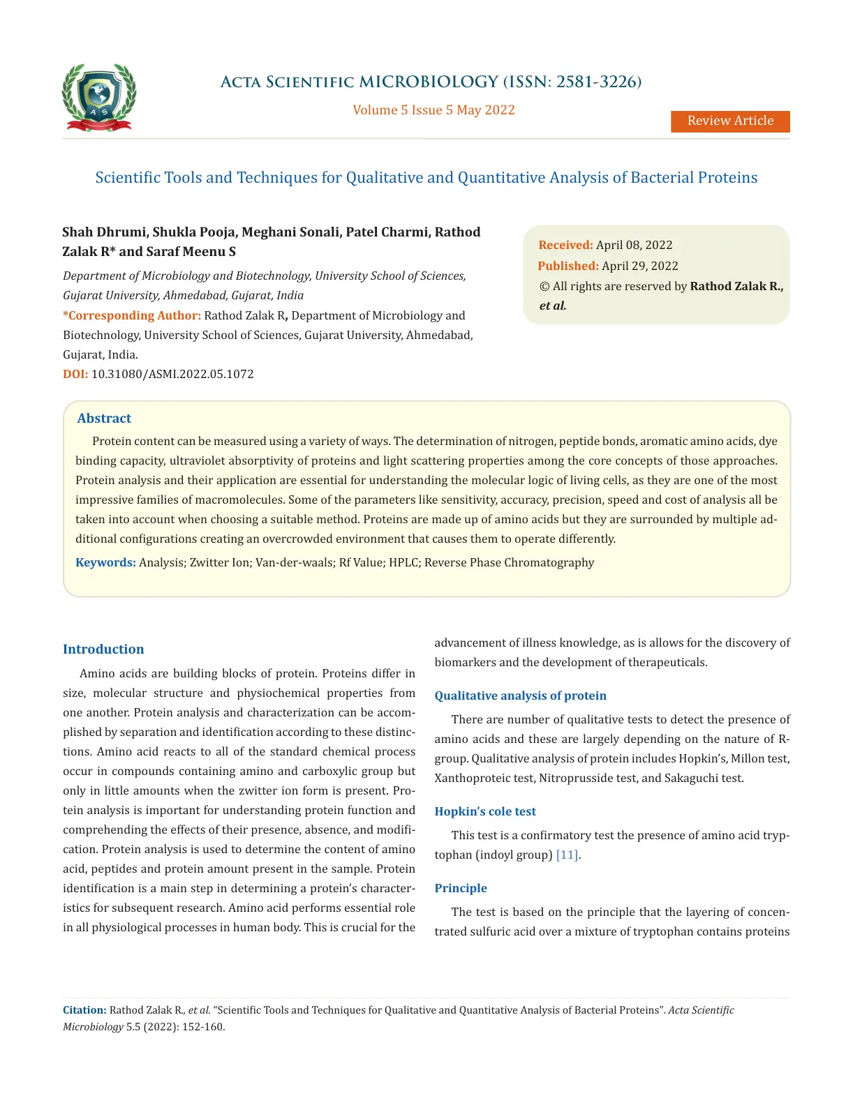 غلاف تقرير Scientific Tools and Techniques for Qualitative and Quantitative Analysis of Bacterial Proteins