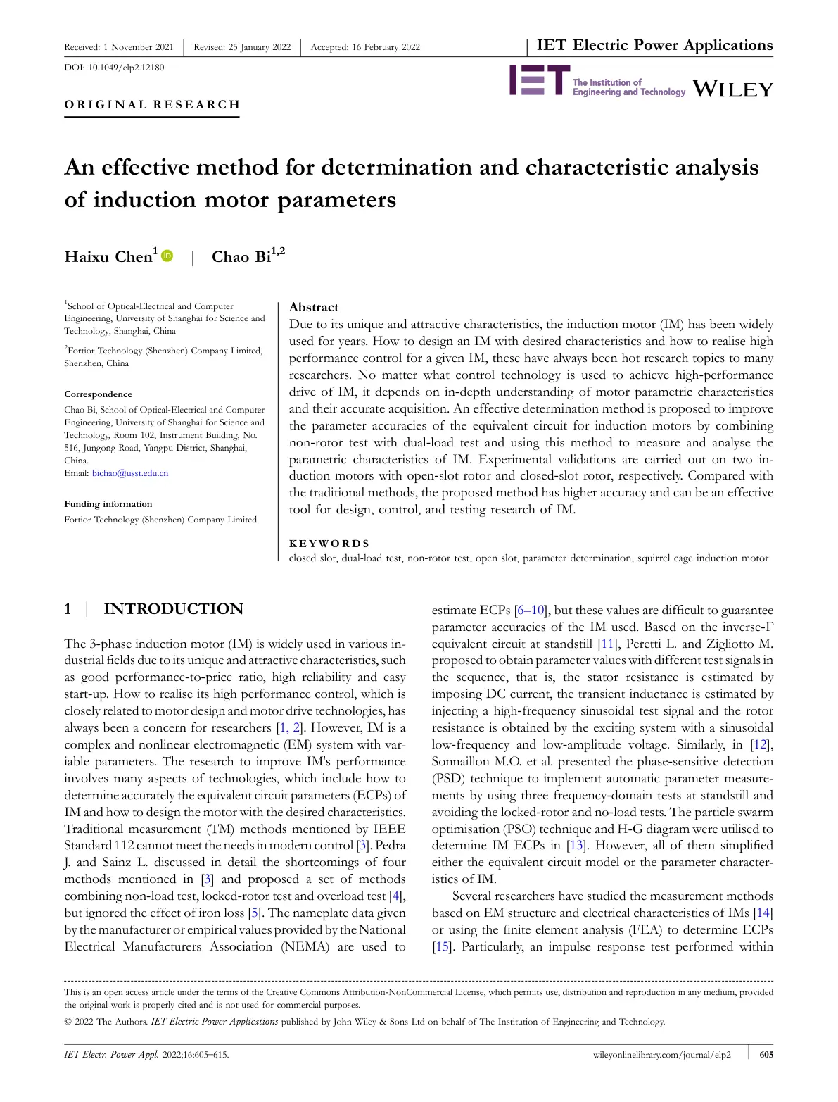 غلاف تقرير An effective method for determination and characteristic analysis of induction motor parameters