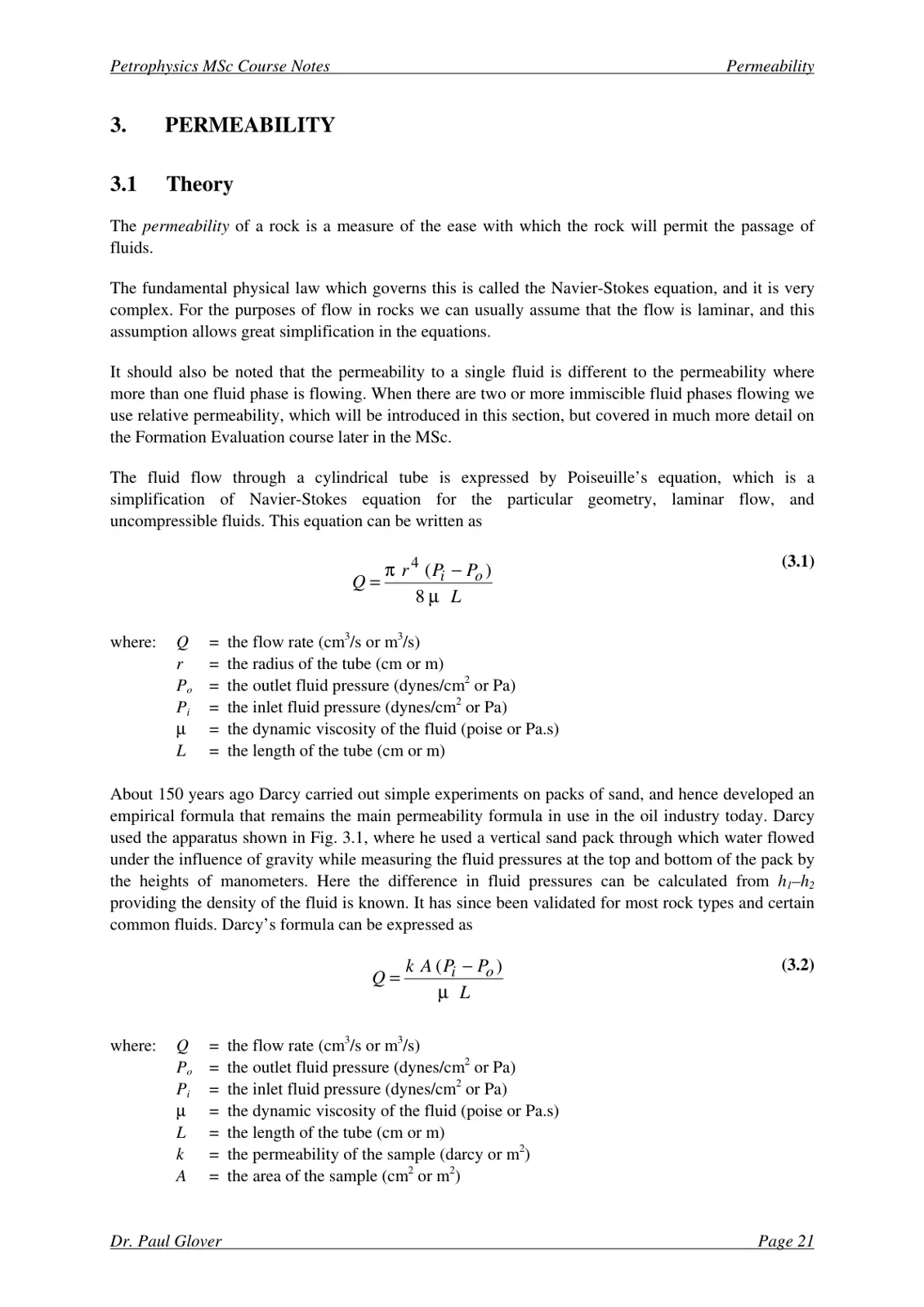 غلاف تقرير Petrophysics MSc Course Notes