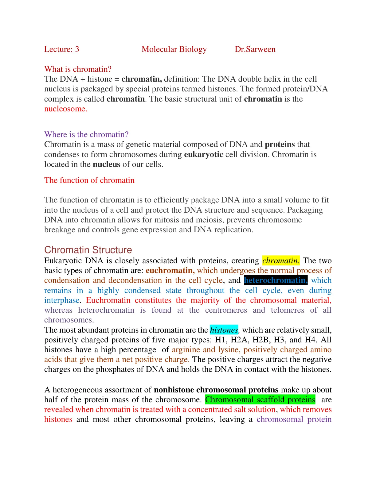 غلاف تقرير Molecular Biology – Lecture 3