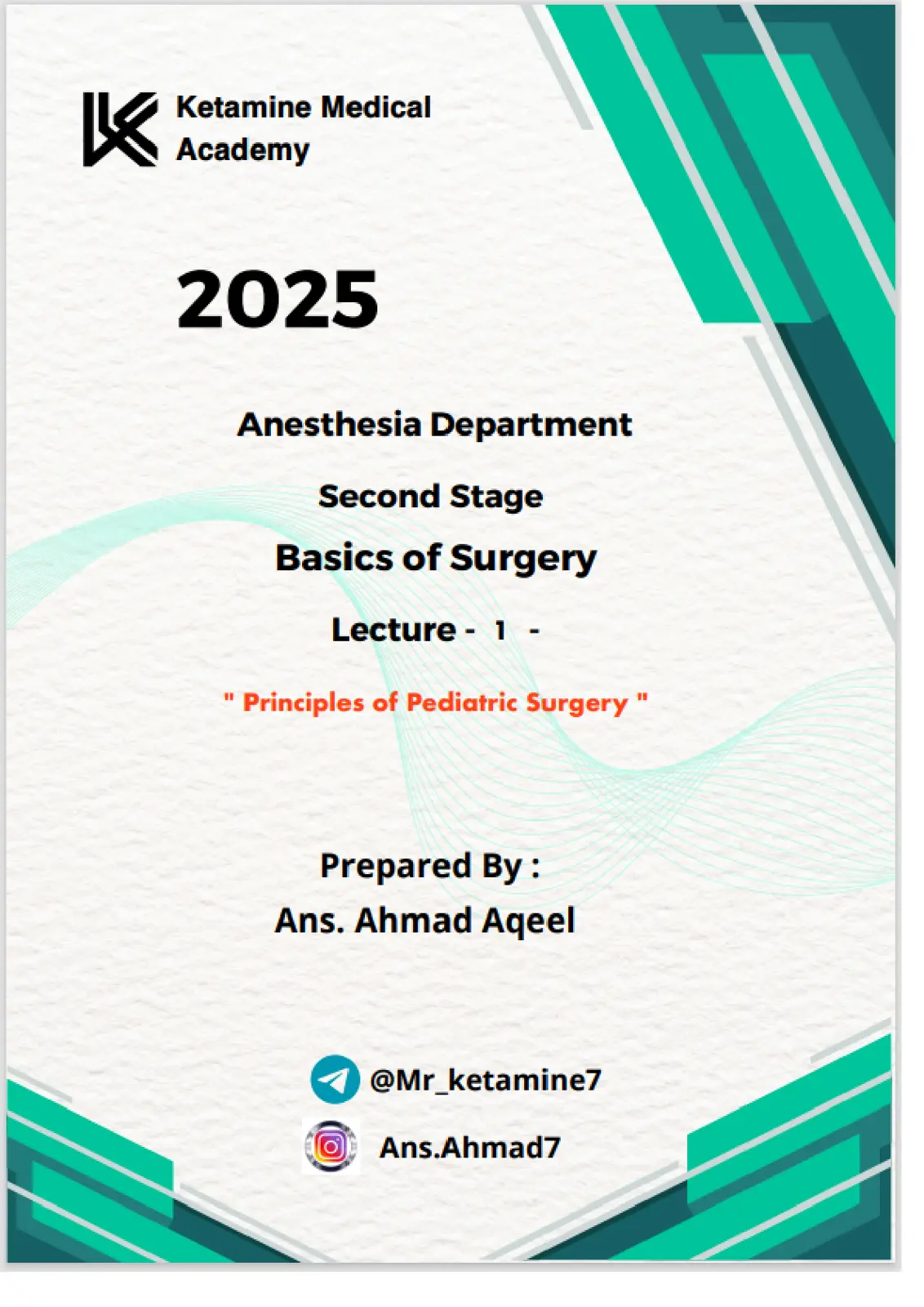 غلاف تقرير Principles of Pediatric Surgery