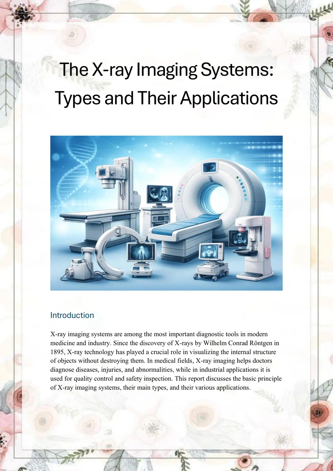 غلاف تقرير The X-ray Imaging Systems: Types and Their Applications