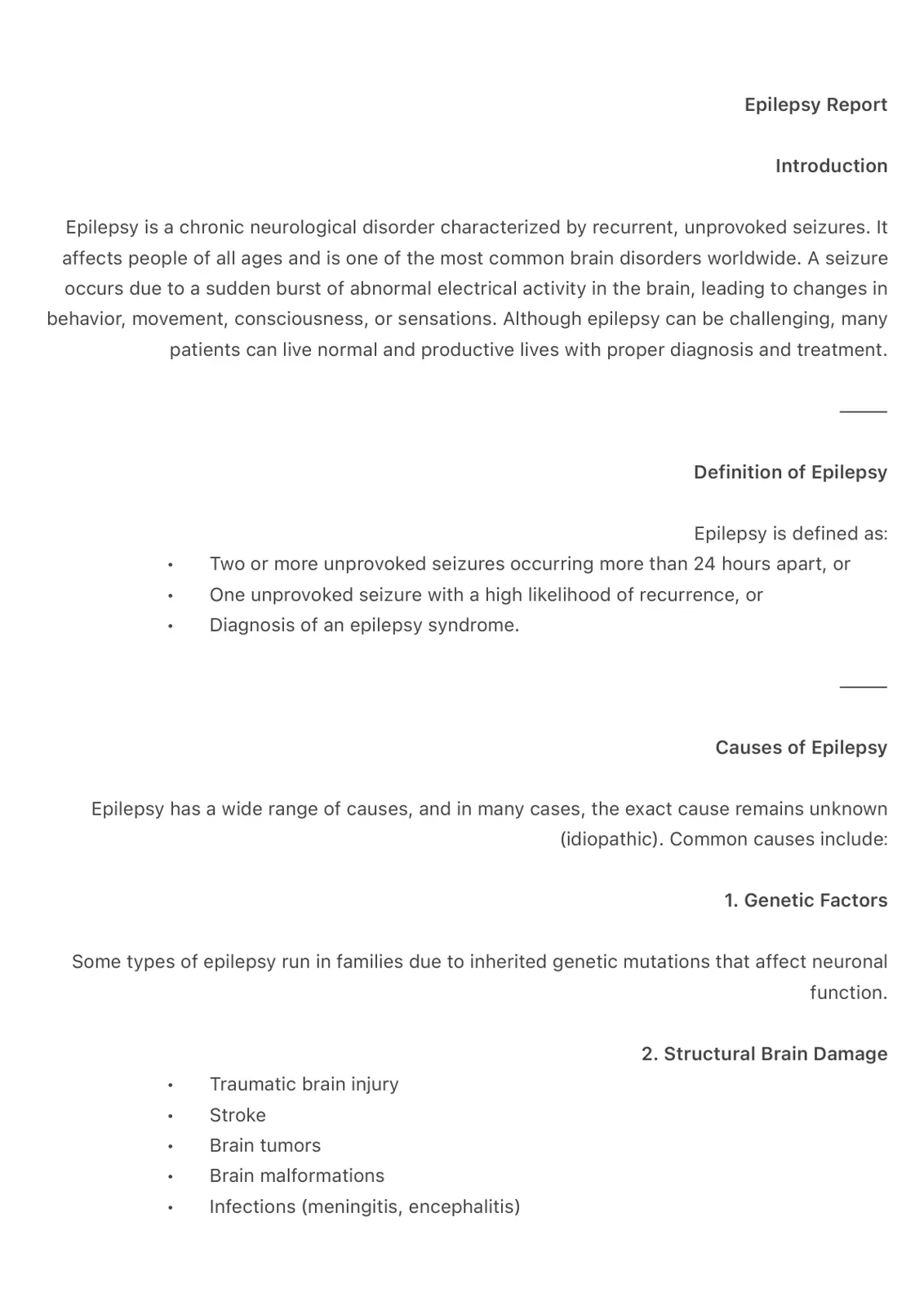 غلاف تقرير Epilepsy Report