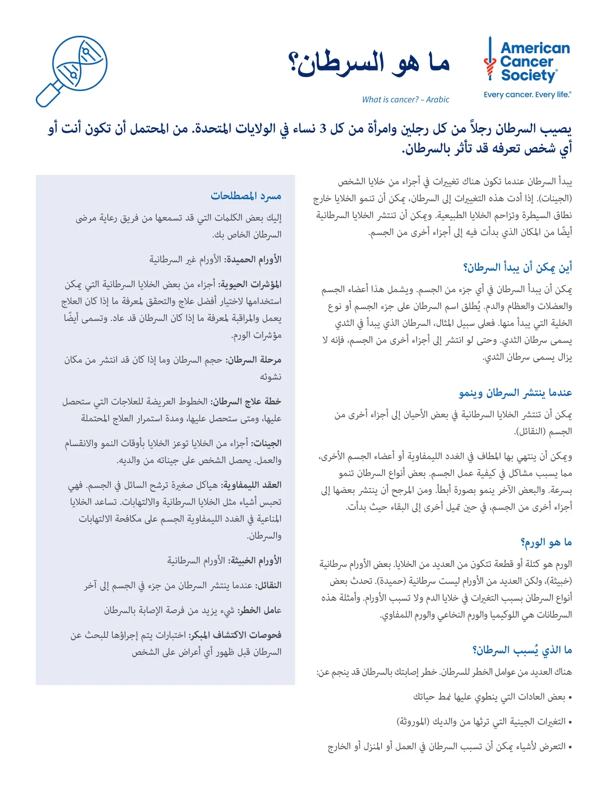 غلاف تقرير ما هو السرطان؟
