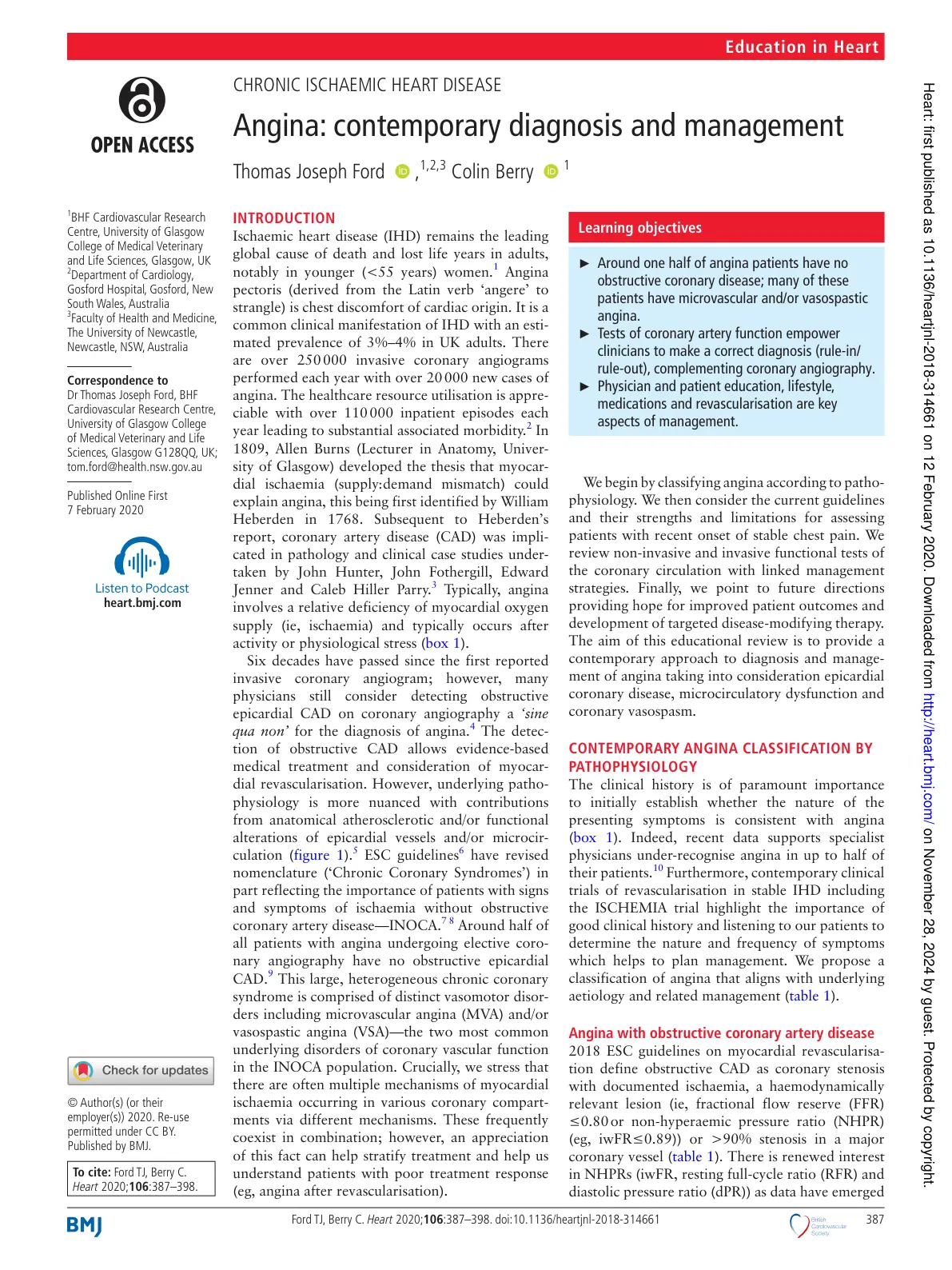 غلاف تقرير Angina: contemporary diagnosis and management