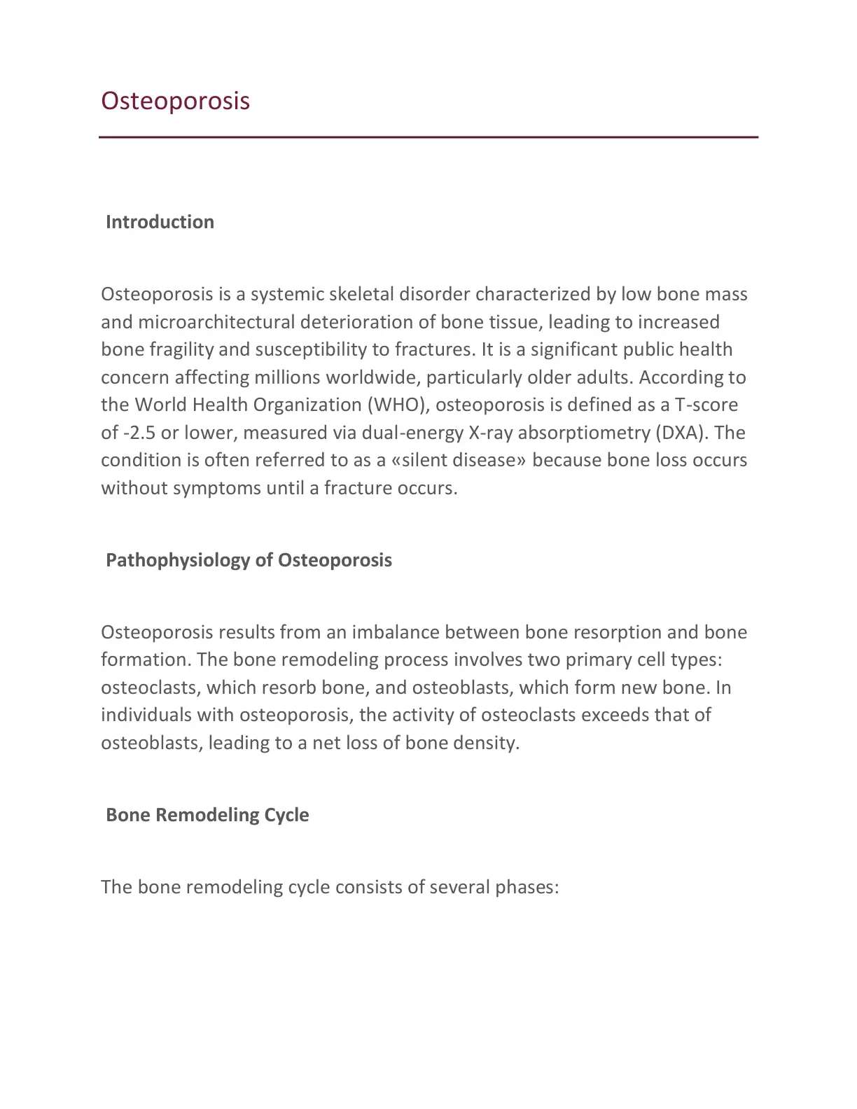 غلاف تقرير Osteoporosis