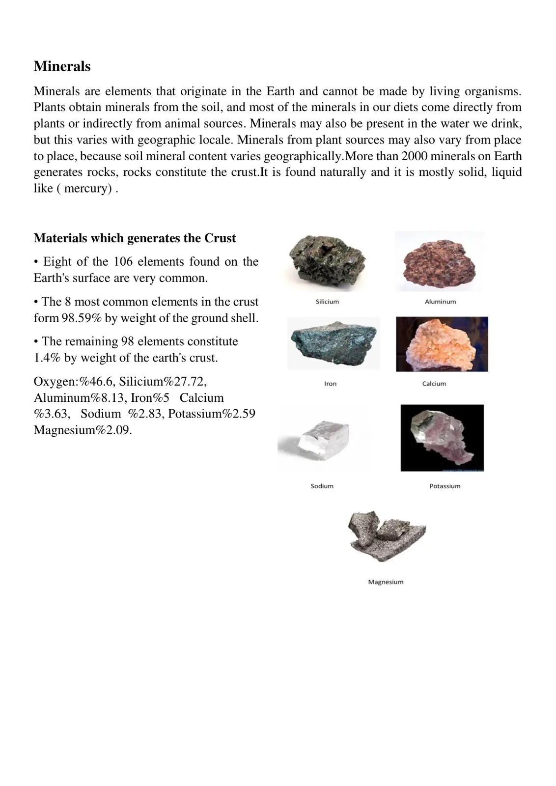 غلاف تقرير Minerals