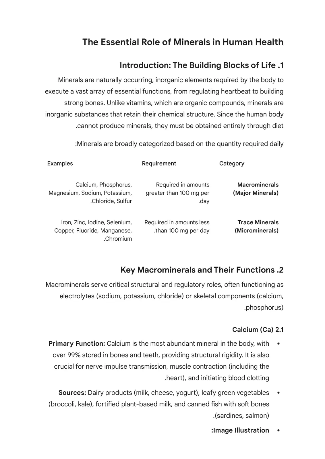غلاف تقرير The Essential Role of Minerals in Human Health