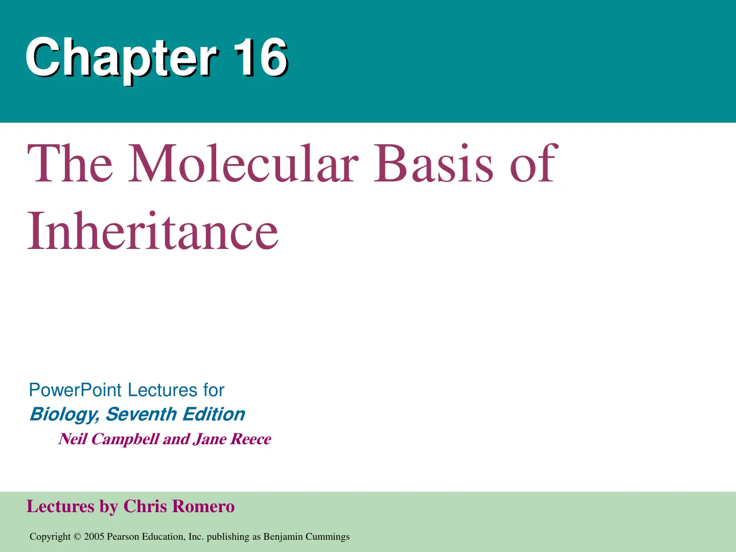 غلاف تقرير The Molecular Basis of Inheritance