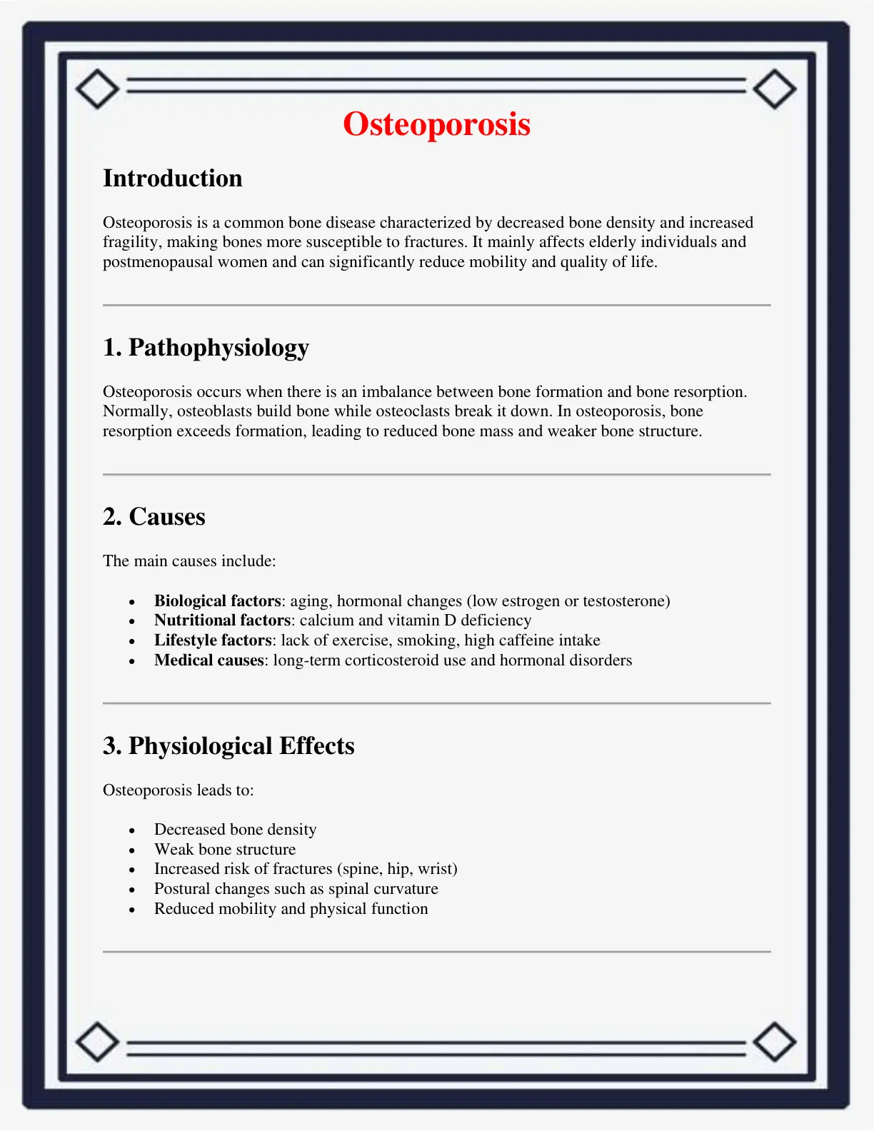 غلاف تقرير Osteoporosis