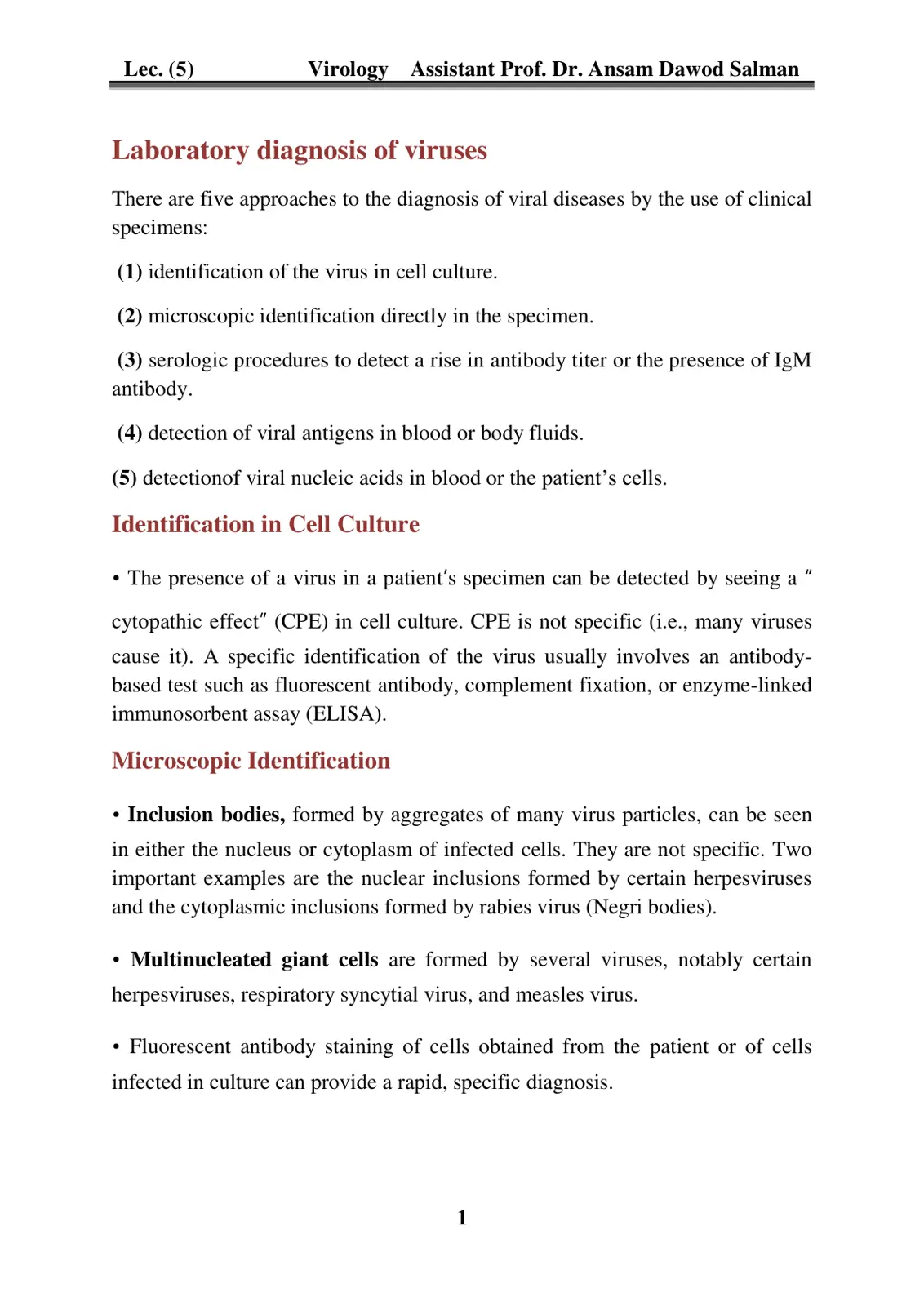 غلاف تقرير Laboratory diagnosis of viruses