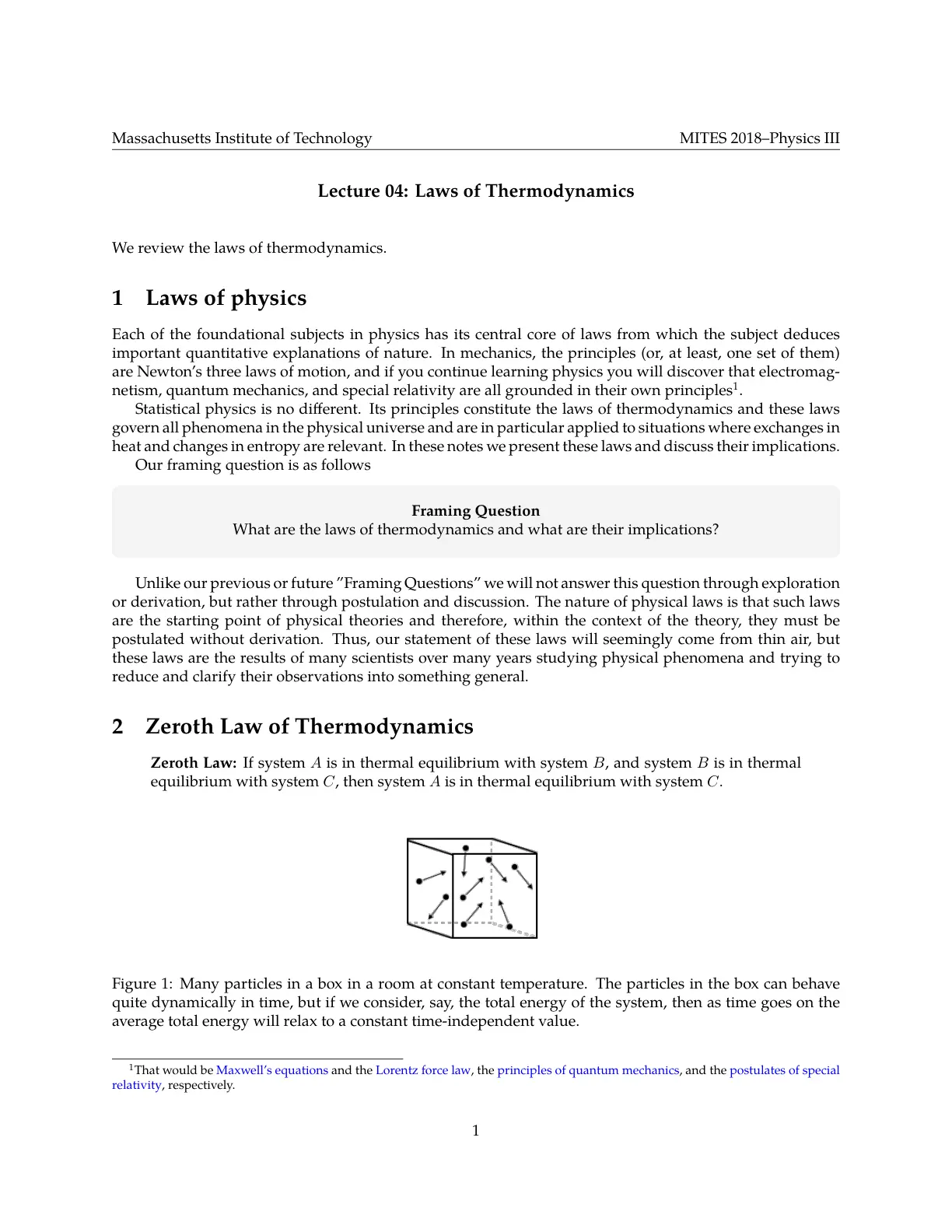 غلاف تقرير Lecture 04: Laws of Thermodynamics