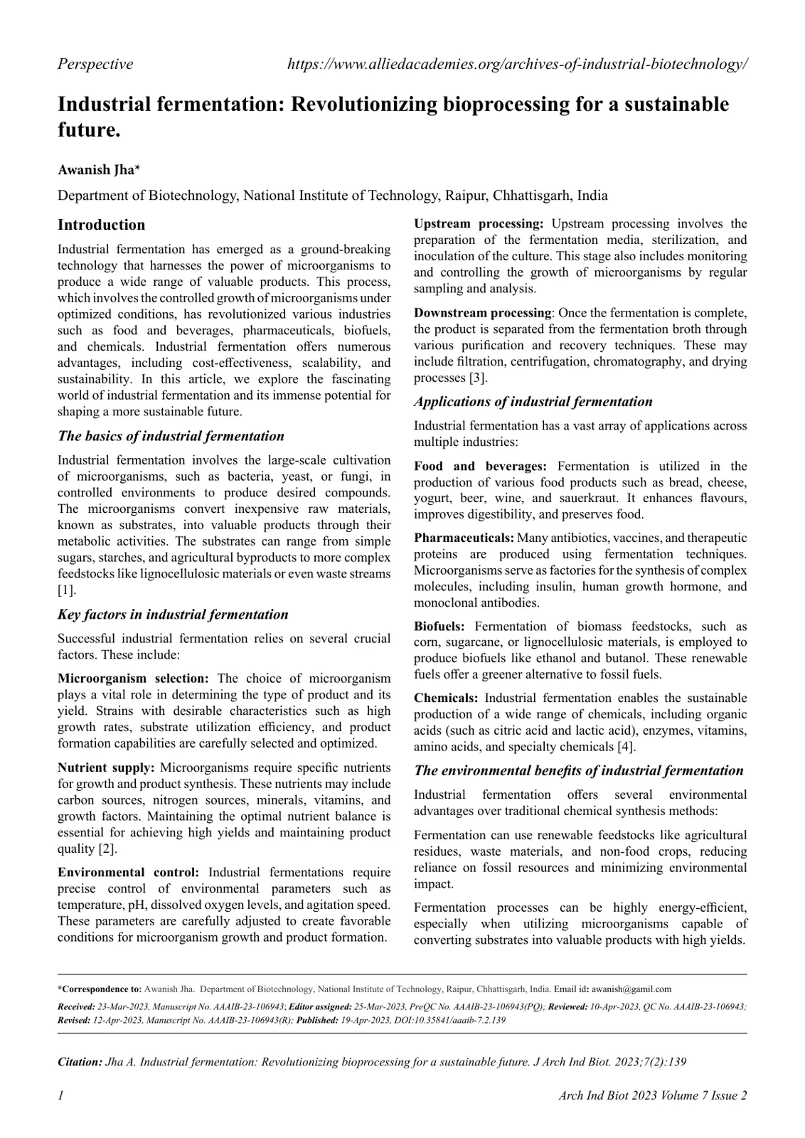 غلاف تقرير Industrial Fermentation: Revolutionizing Bioprocessing for a Sustainable Future