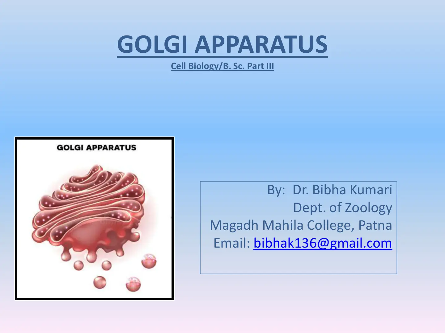 غلاف تقرير GOLGI APPARATUS