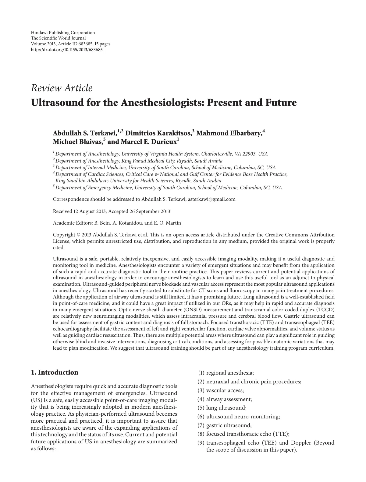 غلاف تقرير Ultrasound for the Anesthesiologists: Present and Future