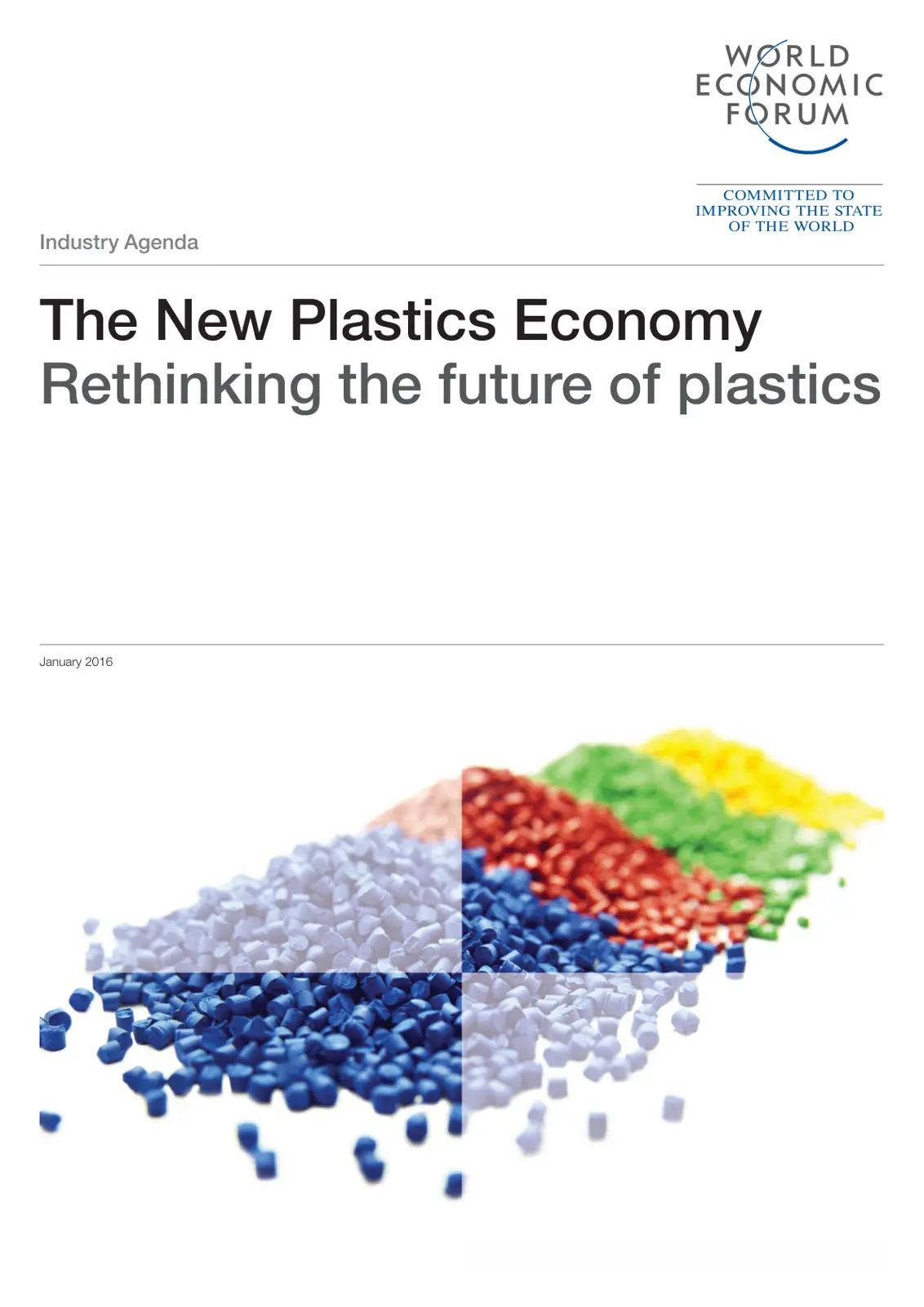 غلاف تقرير The New Plastics Economy
Rethinking the future of plastics