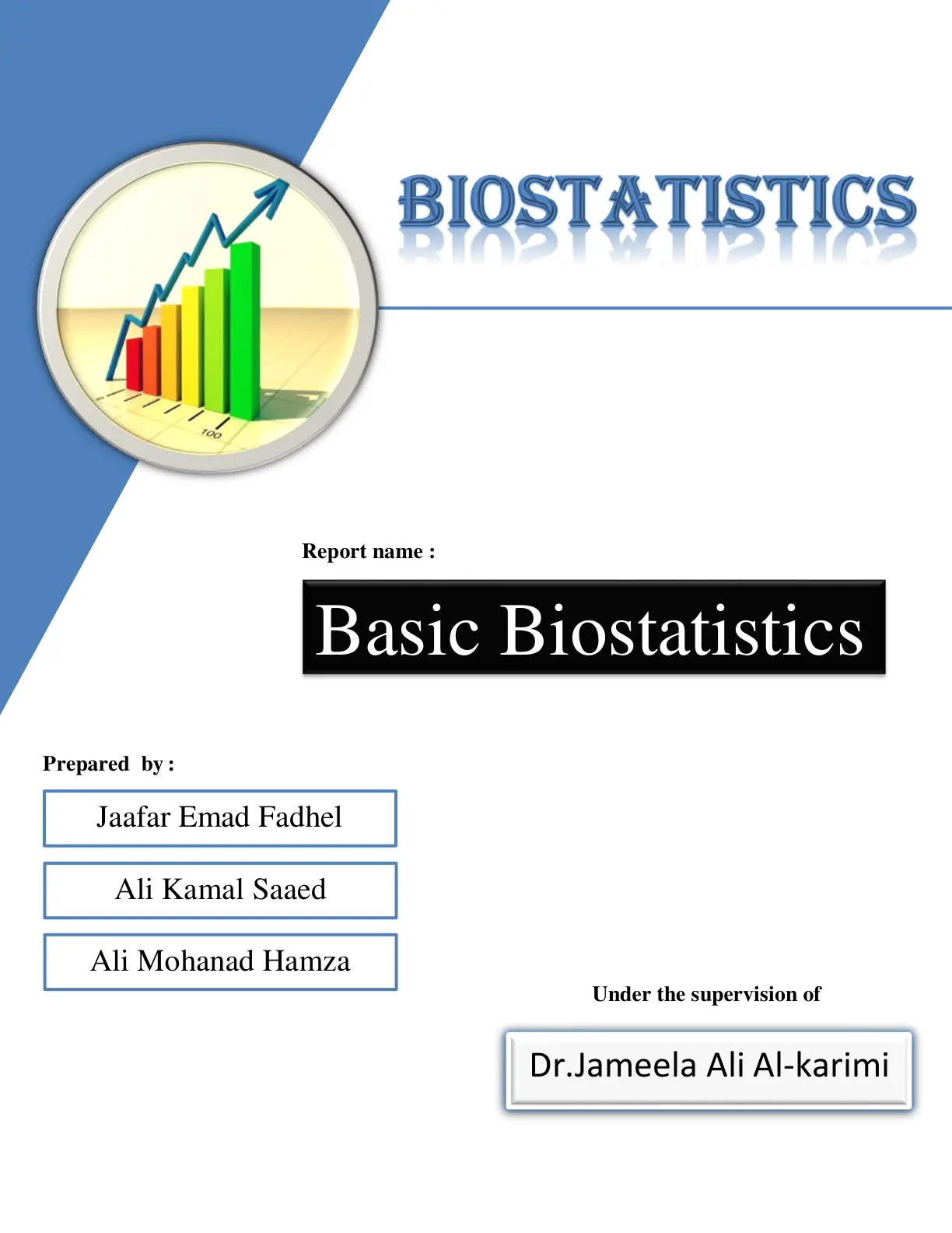 غلاف تقرير Basic Biostatistics
