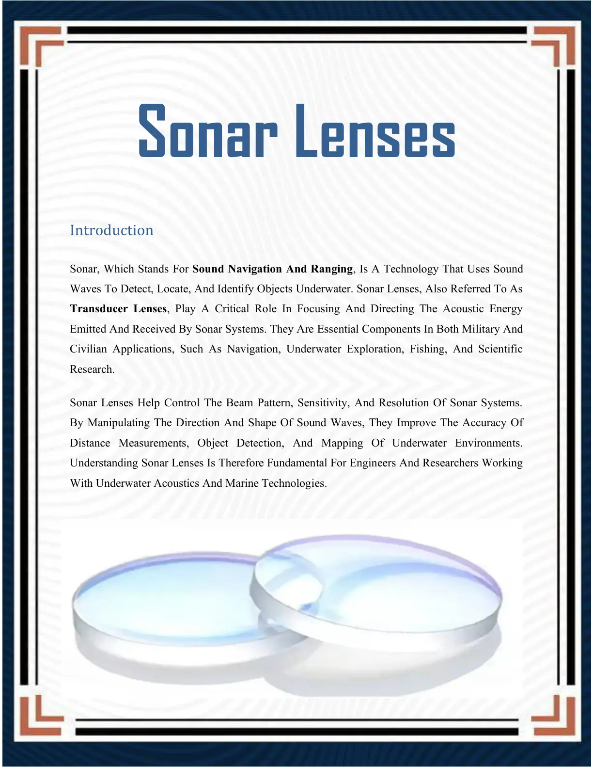 غلاف تقرير Sonar Lenses