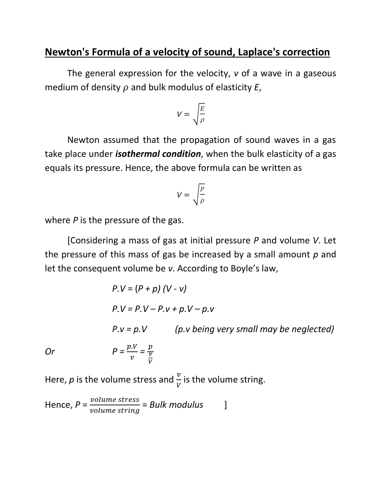 غلاف تقرير Newton's Formula of a velocity of sound, Laplace's correction
