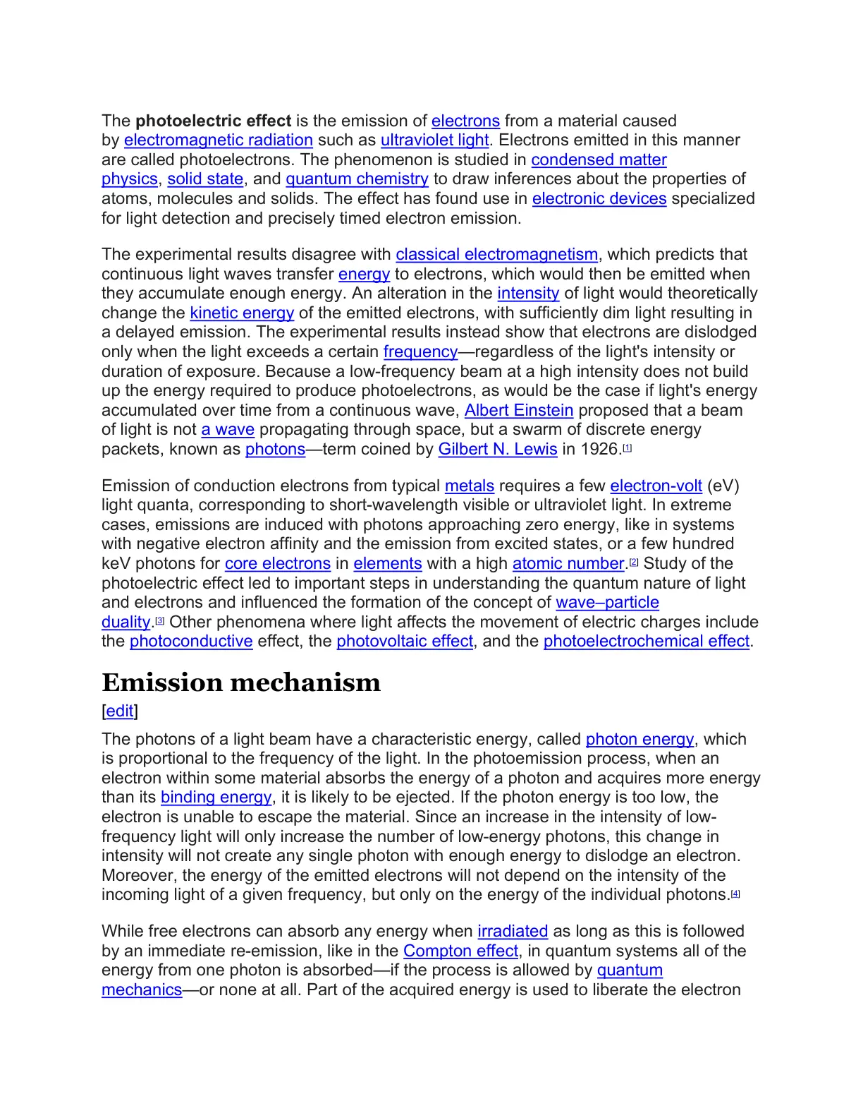 غلاف تقرير The photoelectric effect