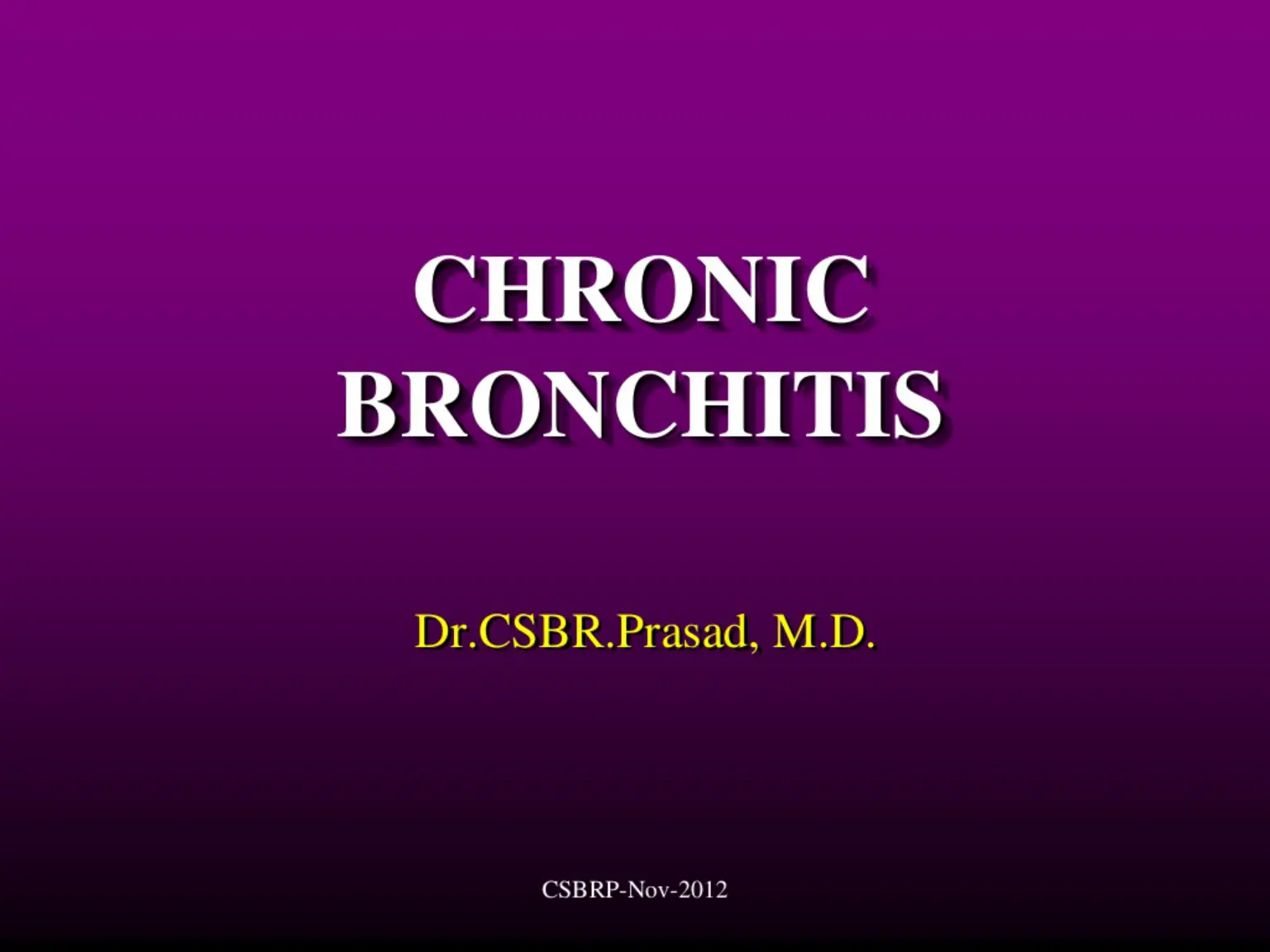 غلاف تقرير Chronic Bronchitis