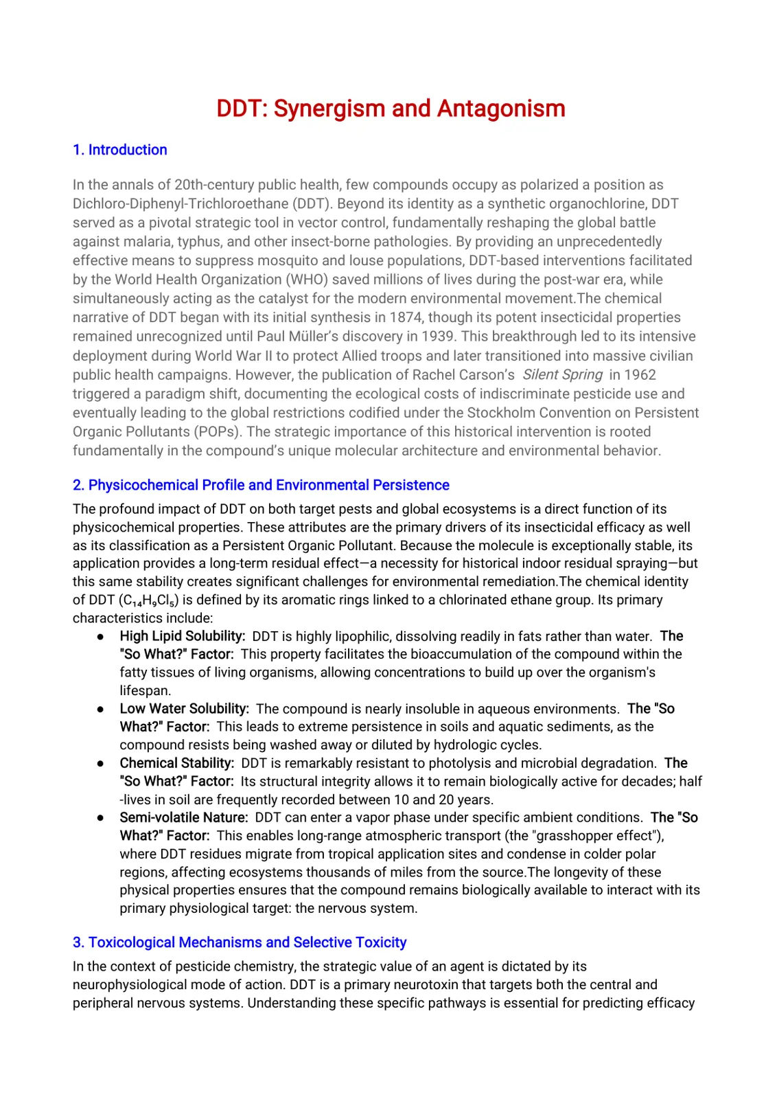 غلاف تقرير DDT: Synergism and Antagonism