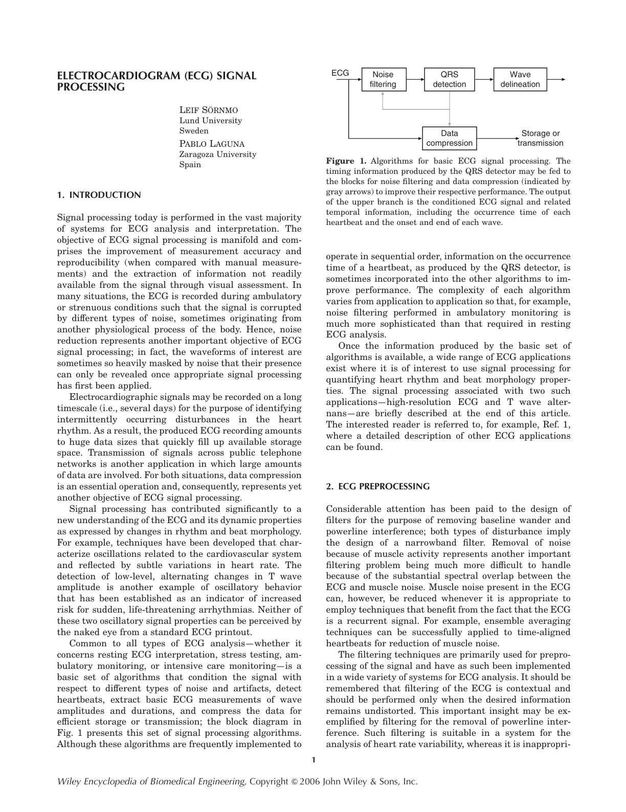 غلاف تقرير ELECTROCARDIOGRAM (ECG) SIGNAL PROCESSING