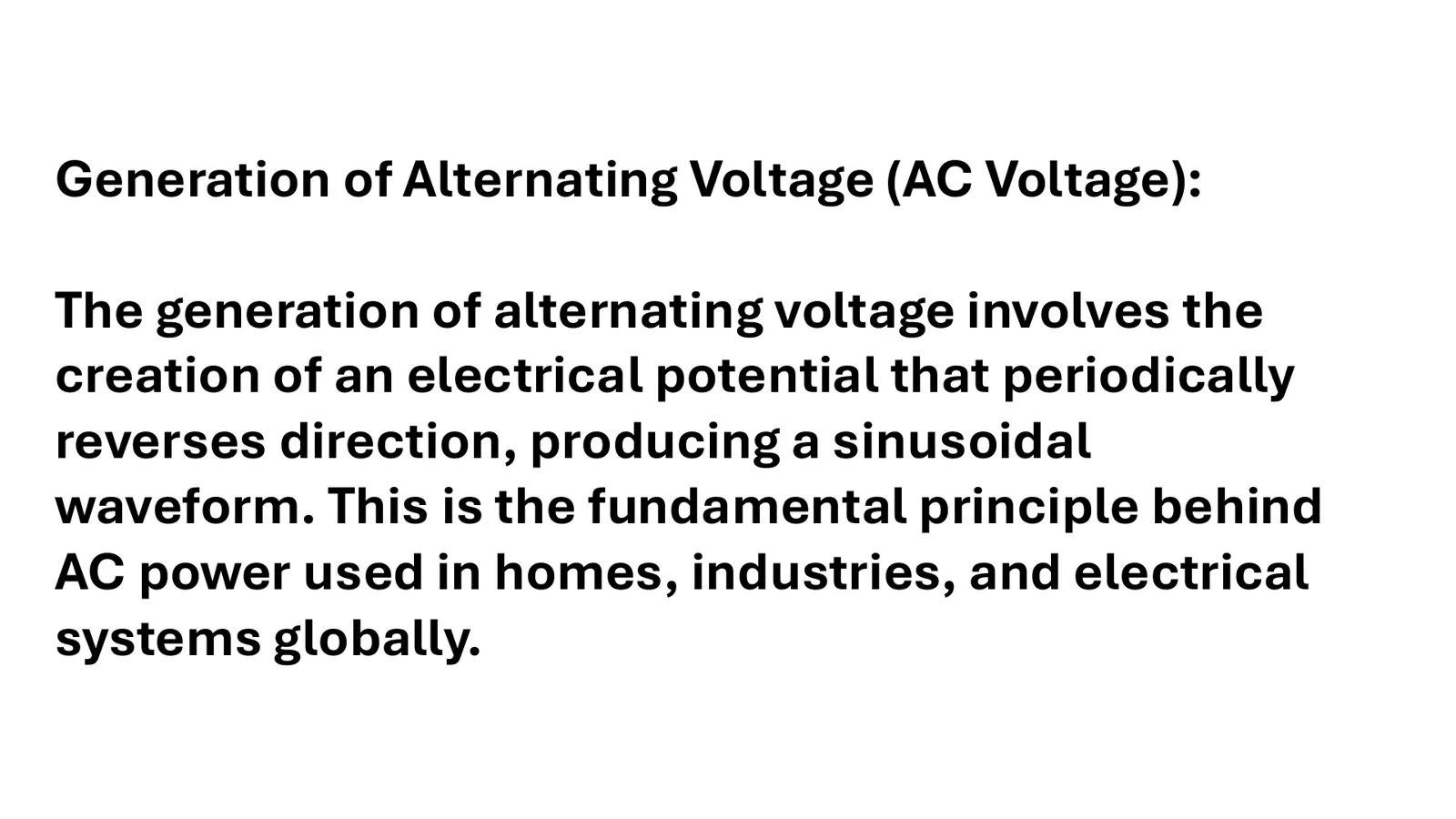 غلاف تقرير Generation of Alternating Voltage (AC Voltage)