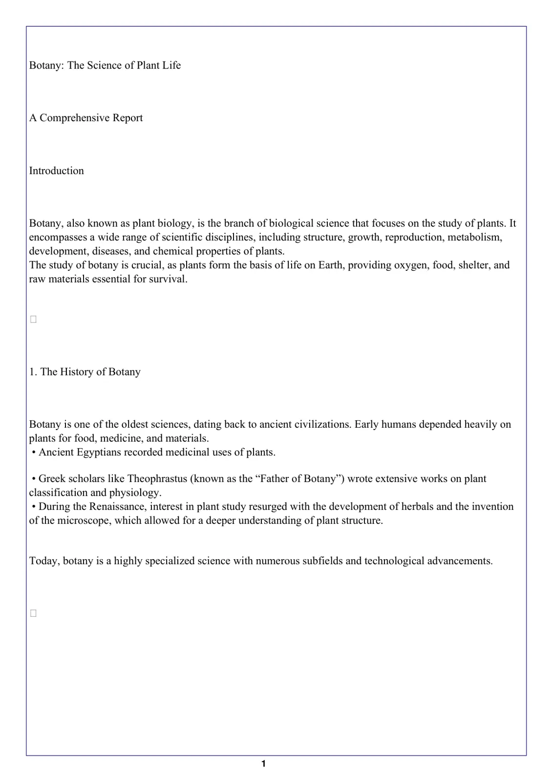غلاف تقرير Botany: The Science of Plant Life