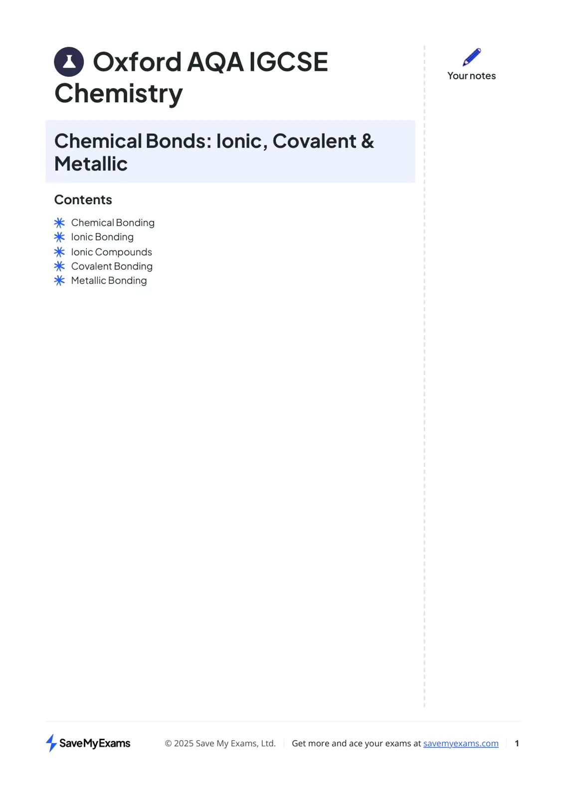 غلاف تقرير Oxford AQA IGCSE Chemistry - Chemical Bonds: Ionic, Covalent & Metallic
