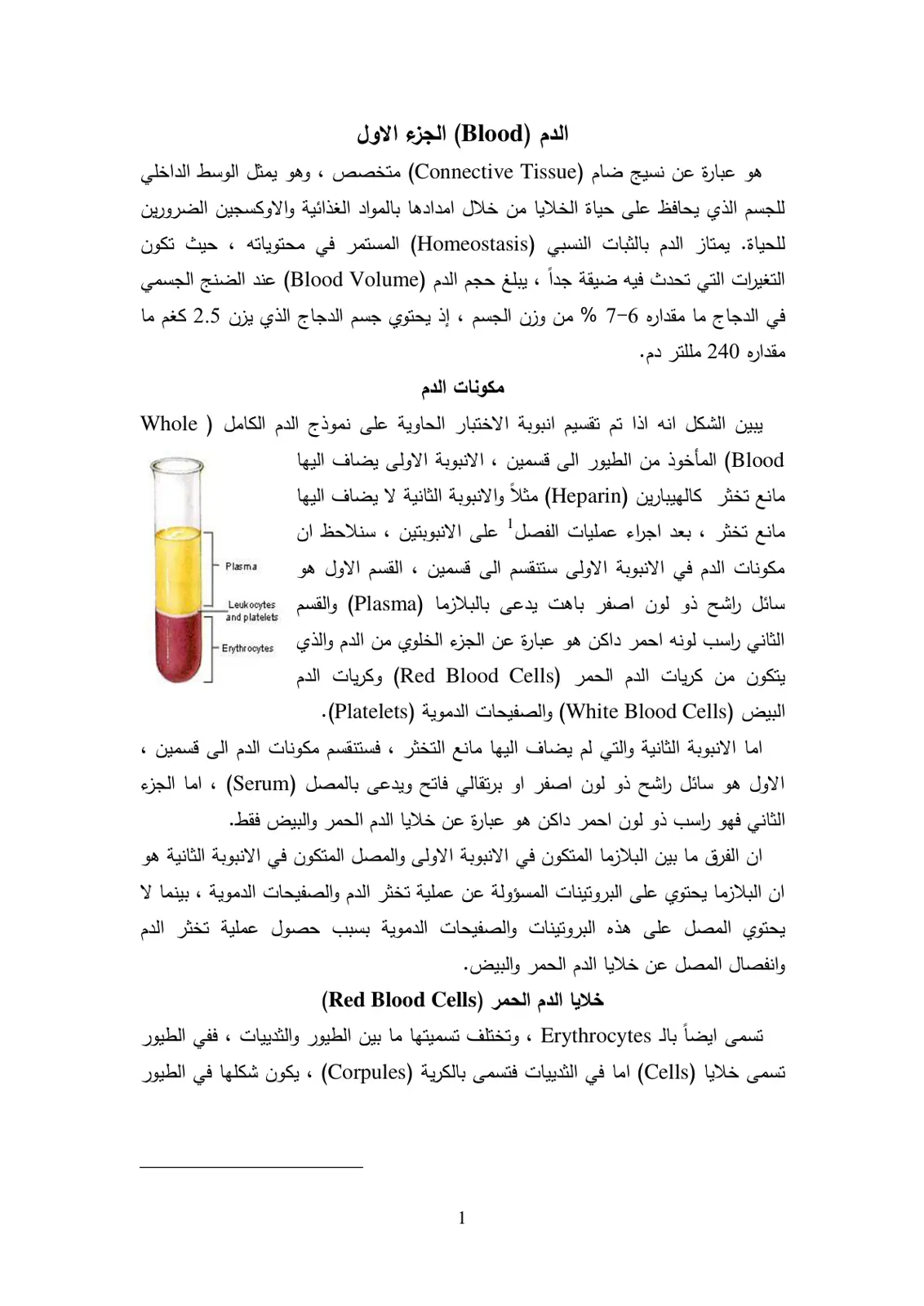 غلاف تقرير الدم (Blood) الجزء الاول