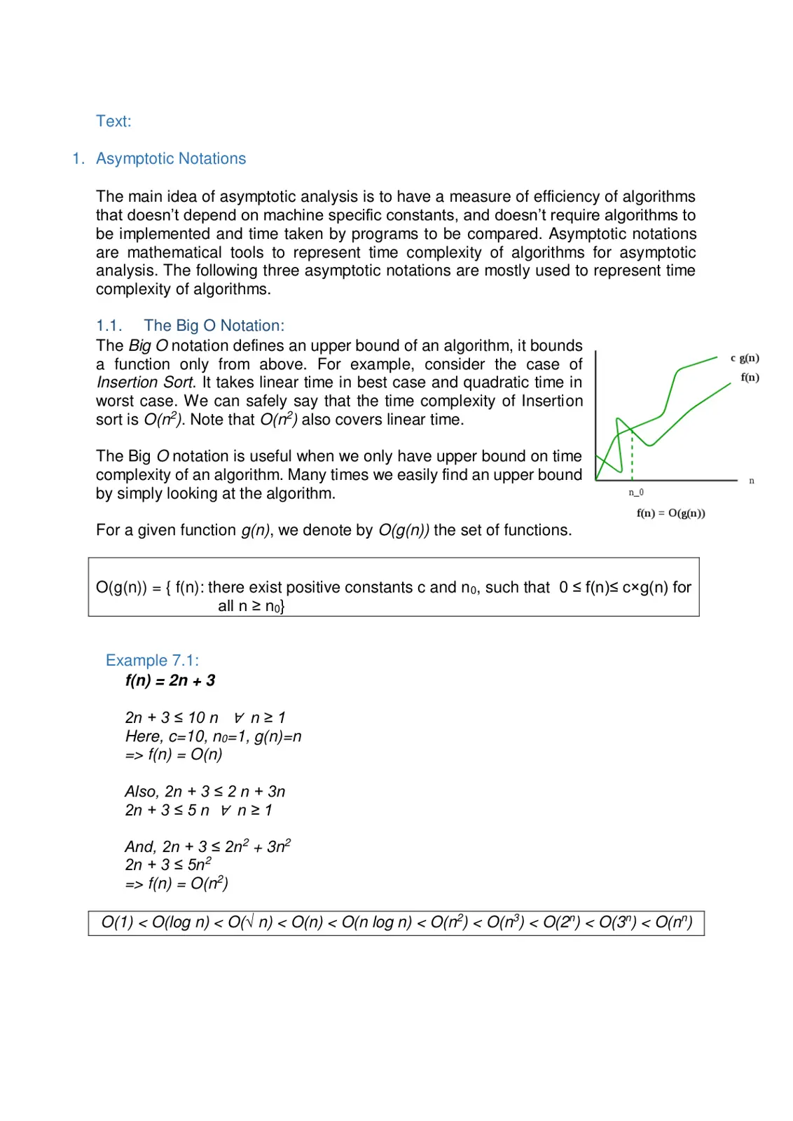 غلاف تقرير Asymptotic Notations