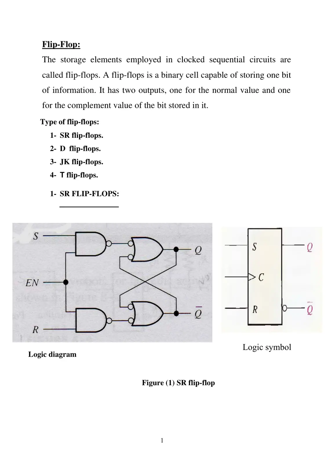 غلاف تقرير Flip-Flop: Types and Description
