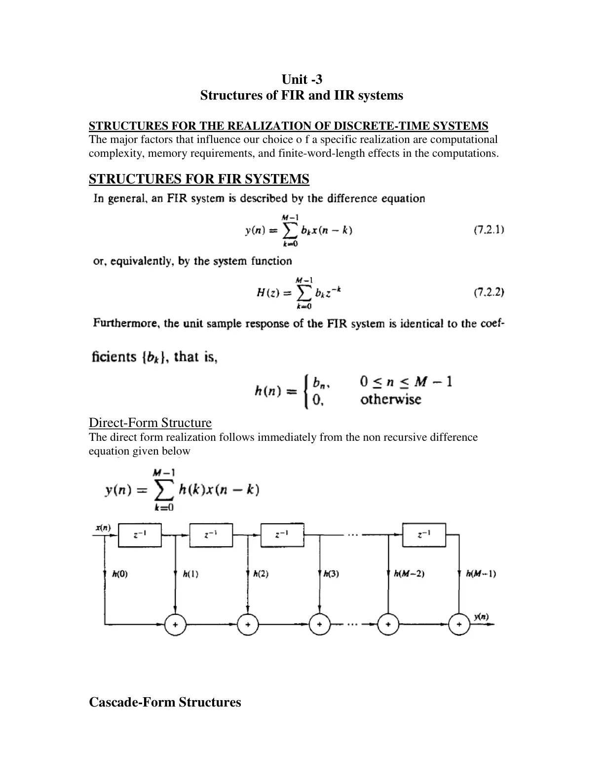 غلاف تقرير Structures of FIR and IIR systems