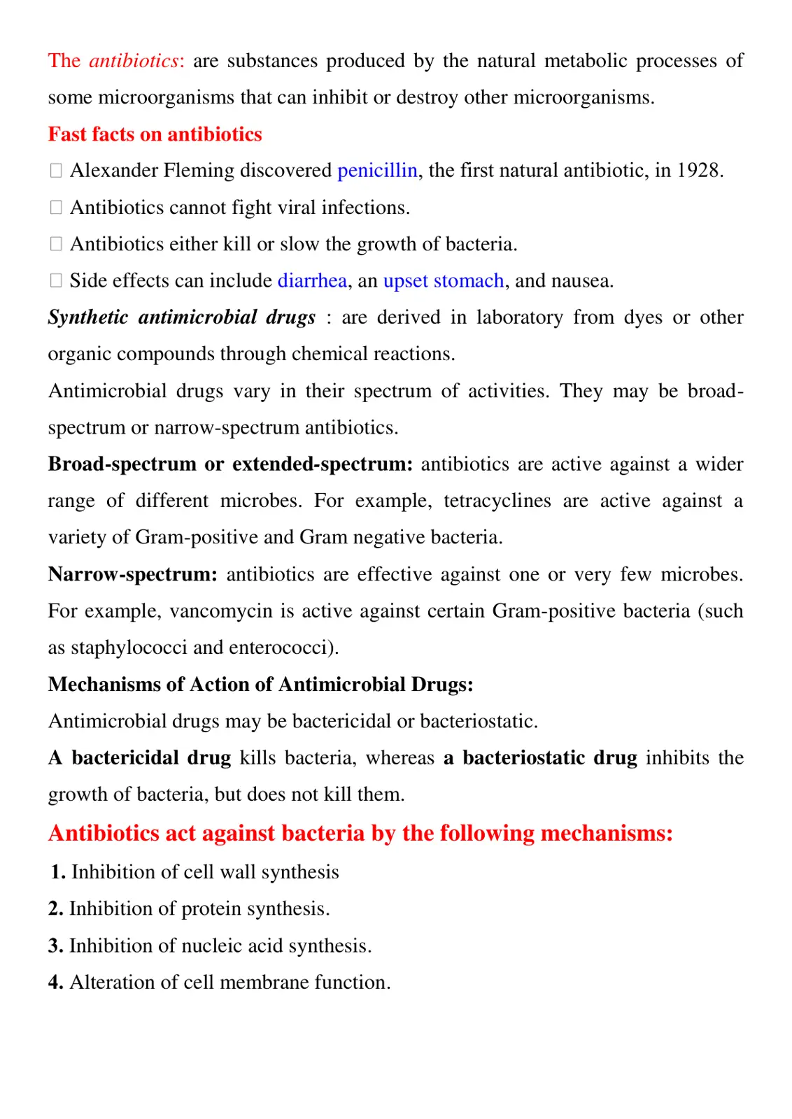 غلاف تقرير Fast facts on antibiotics